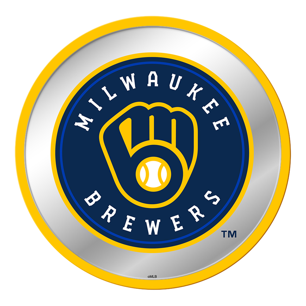 Milwaukee Brewers Modern Disc Mirrored Wall Sign  