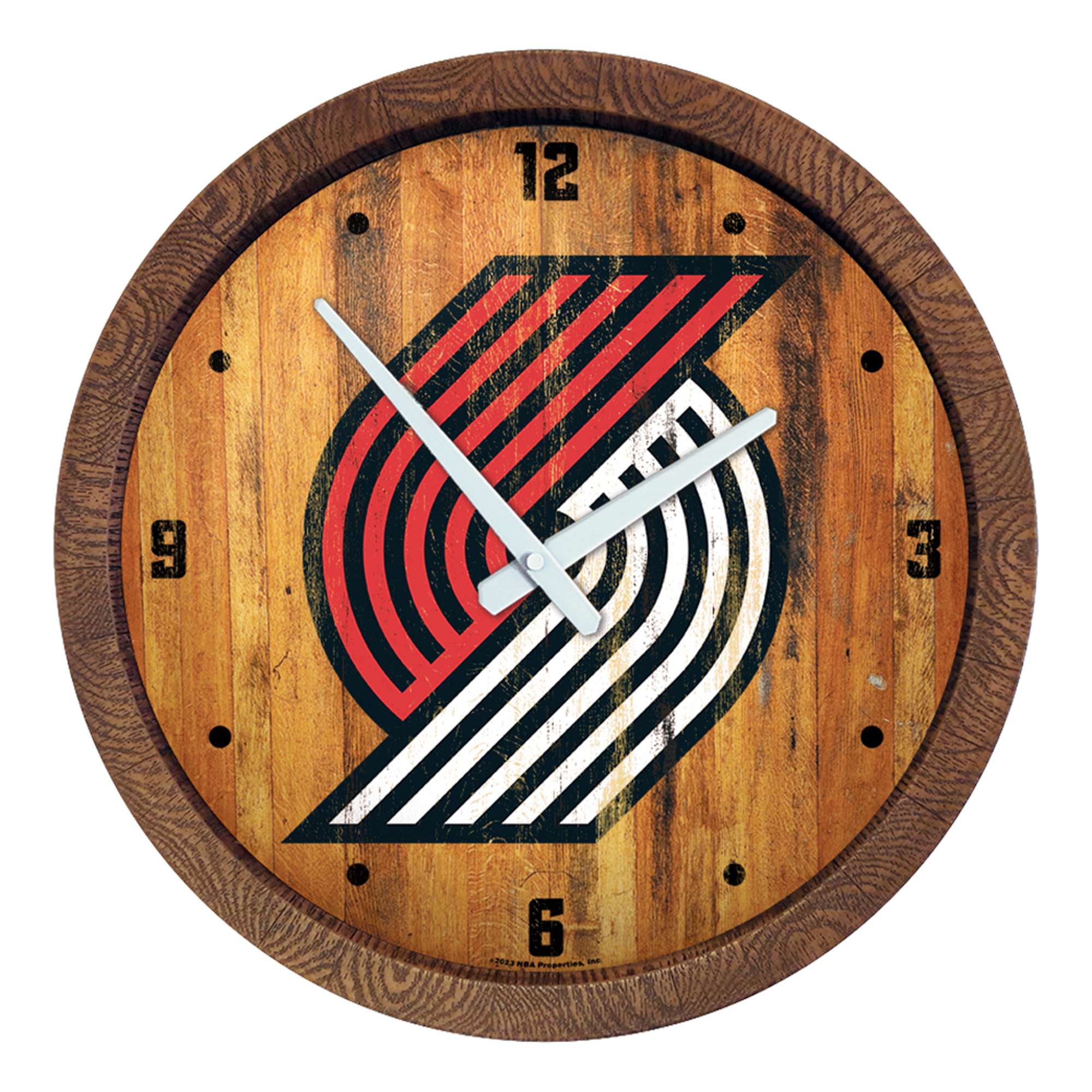 Portland Trail Blazers: "Faux" Barrel Top Clock  