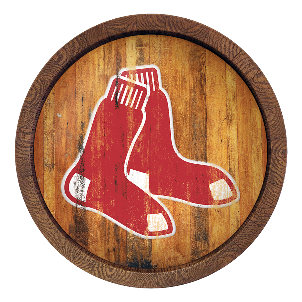 Boston Red Sox Weathered "Faux" Barrel Top Sign  