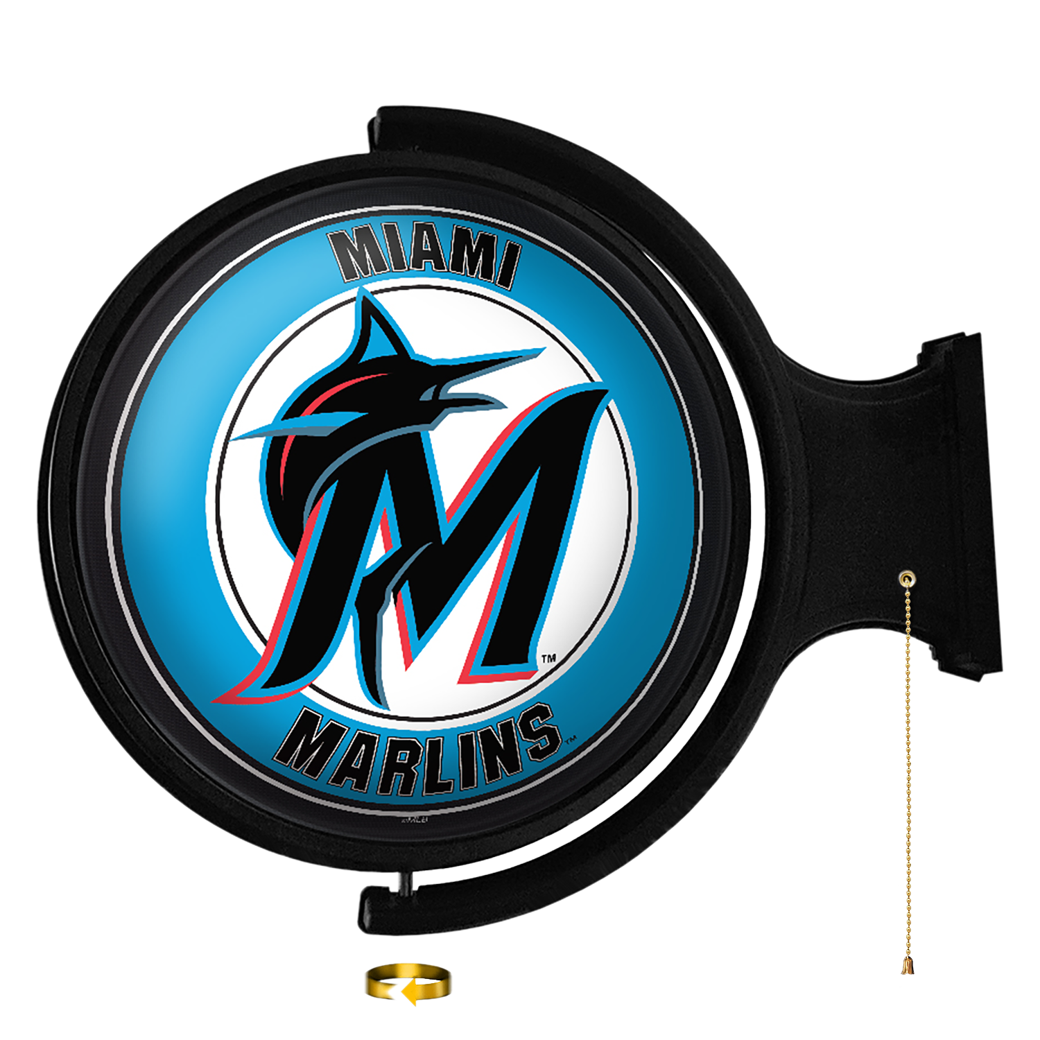 Miami Marlins Original Round Rotating Lighted Wall Sign  