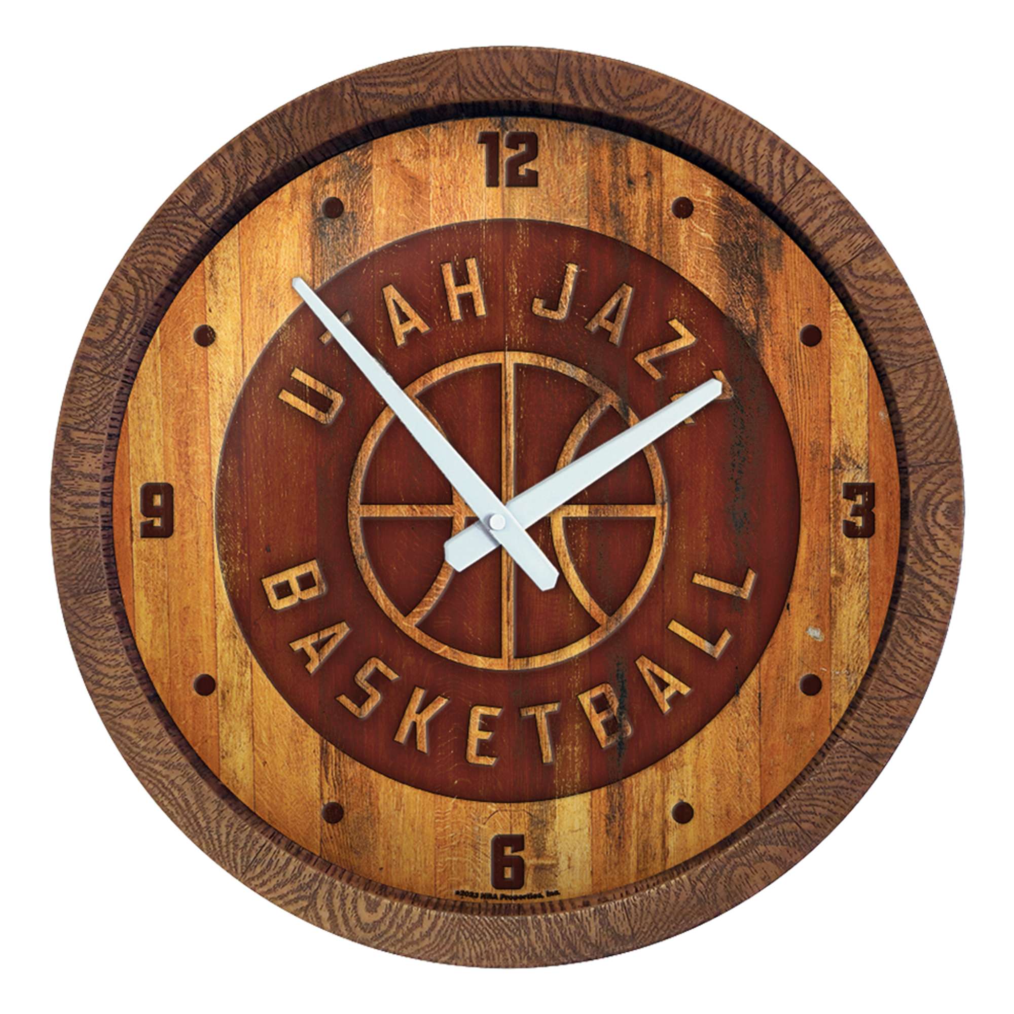 Utah Jazz: Logo - "Faux" Barrel Top Clock  