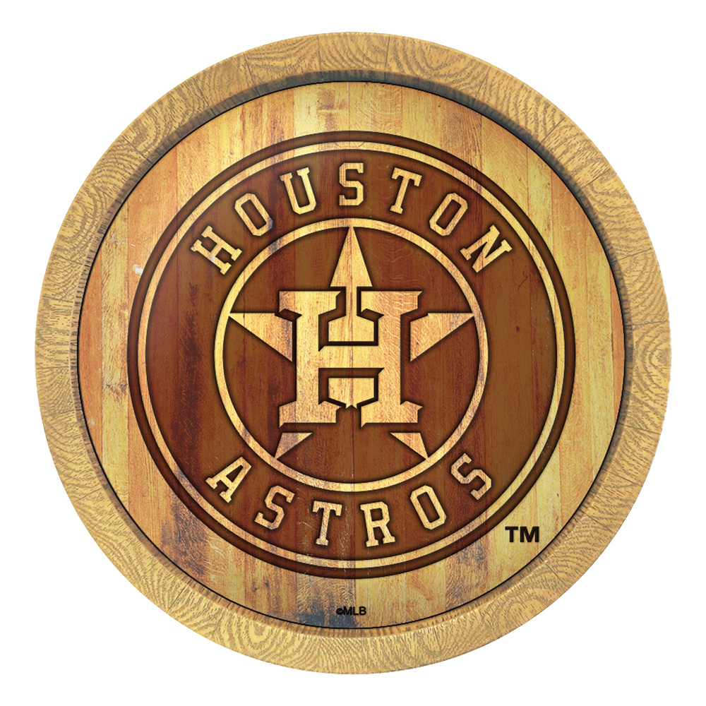 Houston Astros Branded "Faux" Barrel Top Sign  