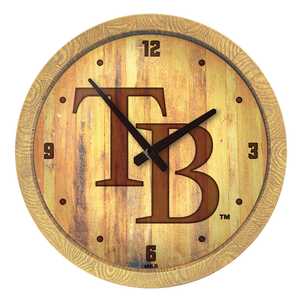 Tampa Bay Rays Logo - Branded "Faux" Barrel Top Clock  
