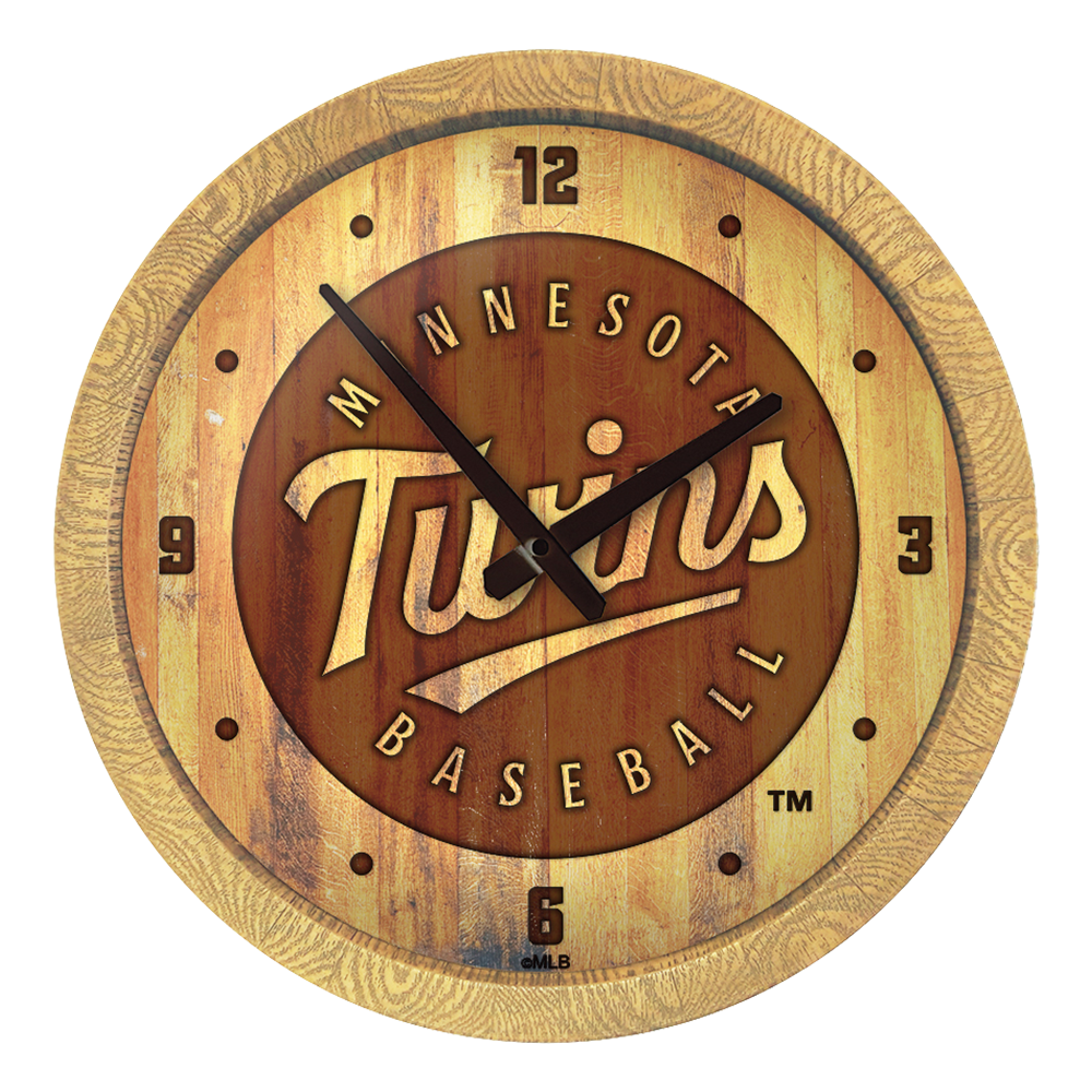 Minnesota Twins Branded "Faux" Barrel Top Clock  