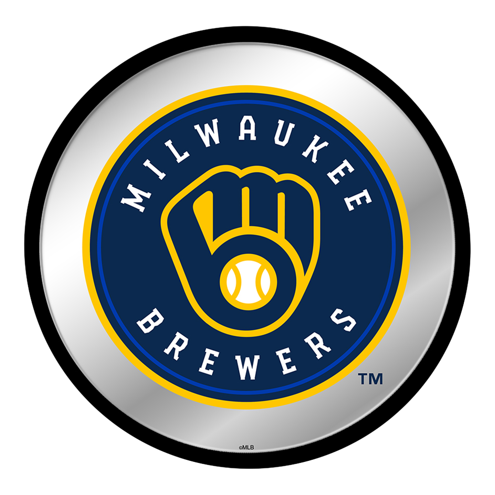 Milwaukee Brewers Modern Disc Mirrored Wall Sign  