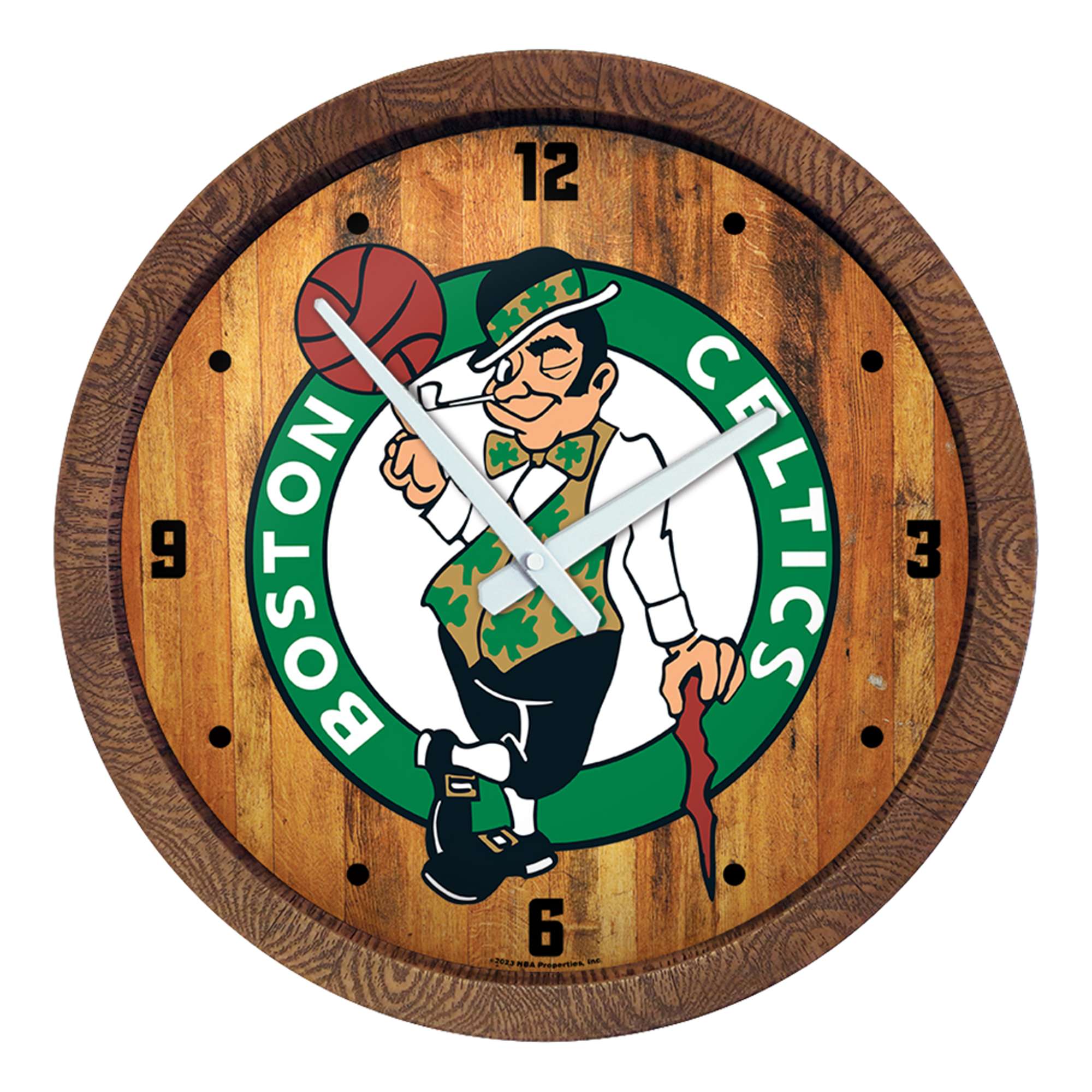 Boston Celtics: "Faux" Barrel Top Clock    