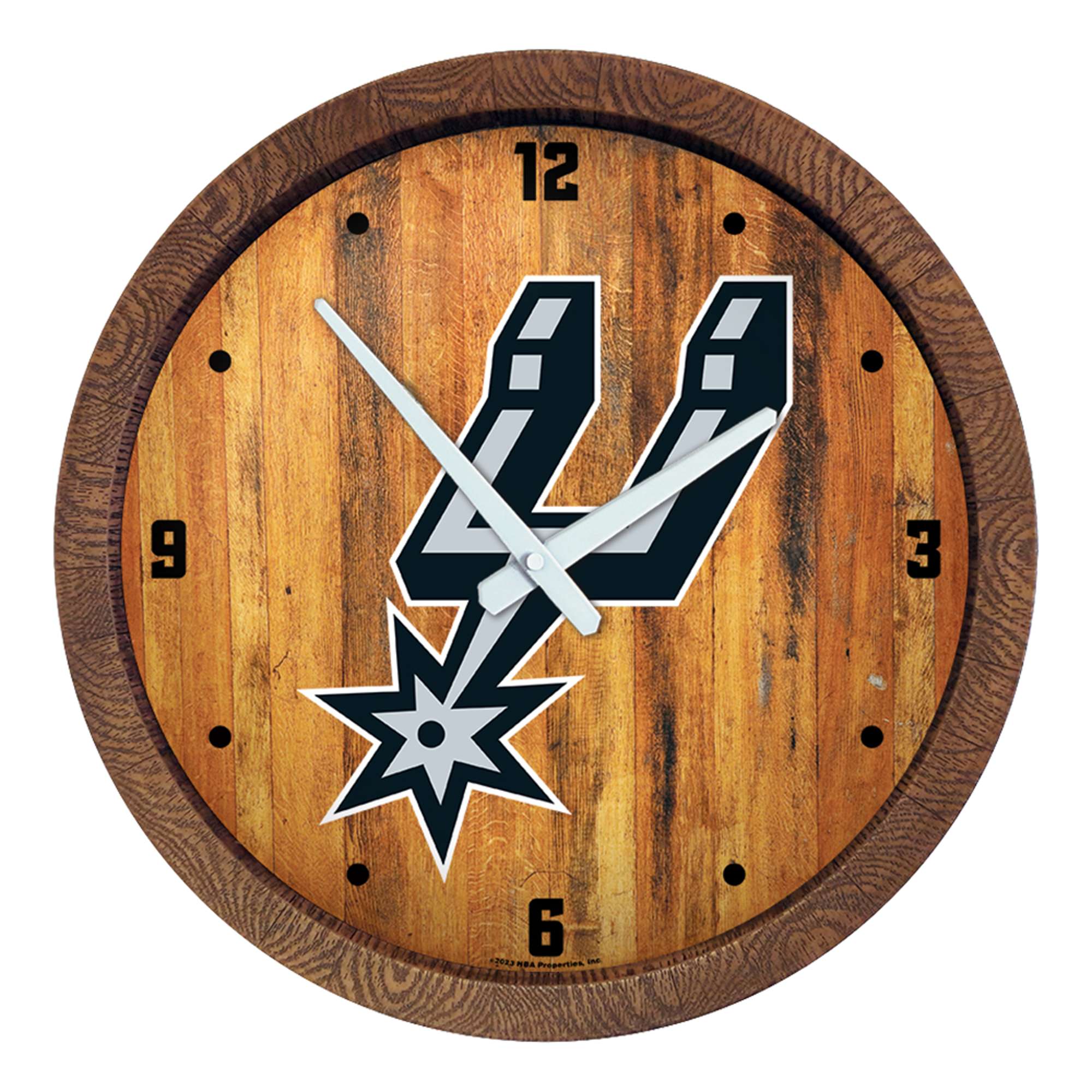 San Antonio Spurs: "Faux" Barrel Top Clock    