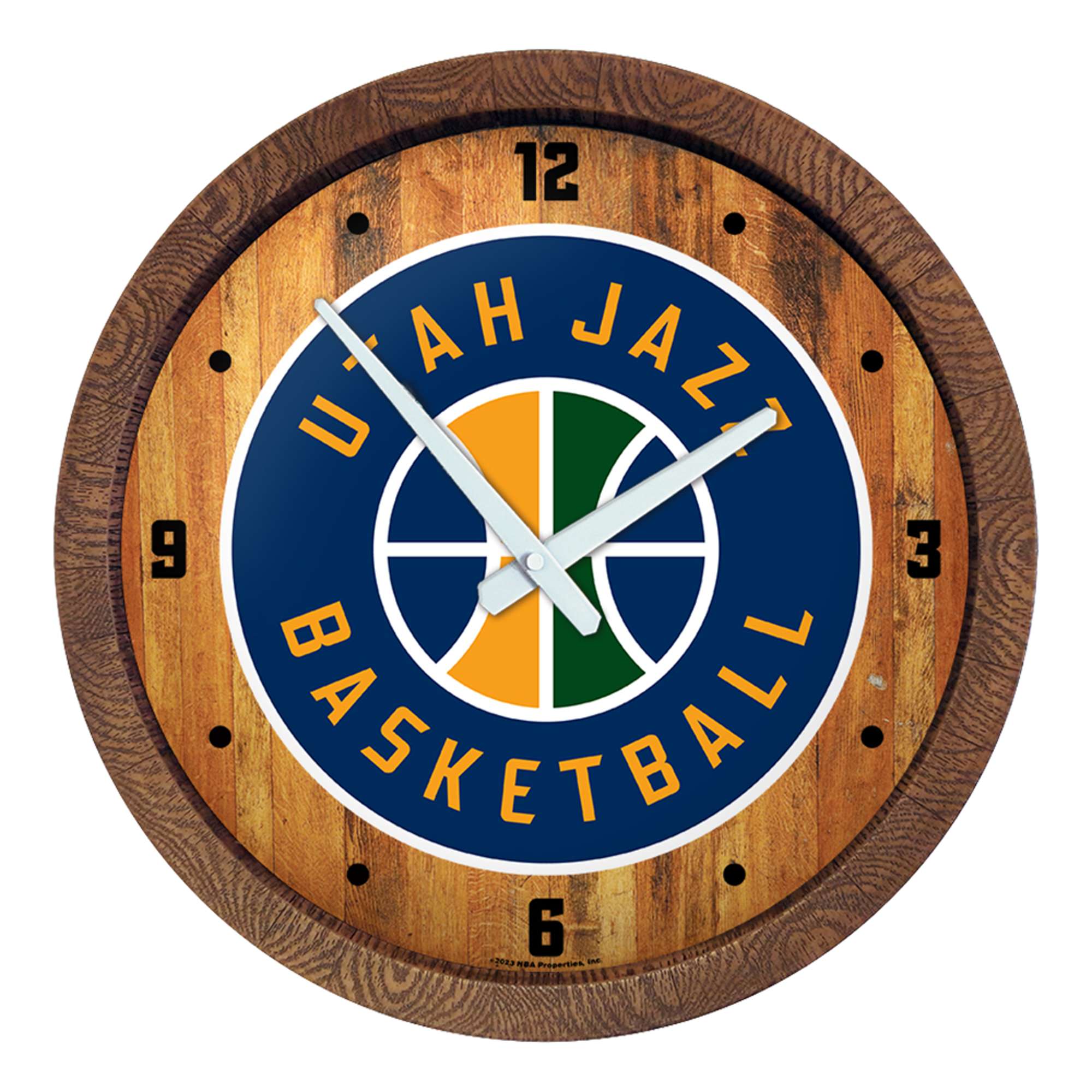 Utah Jazz: Logo - "Faux" Barrel Top Clock  