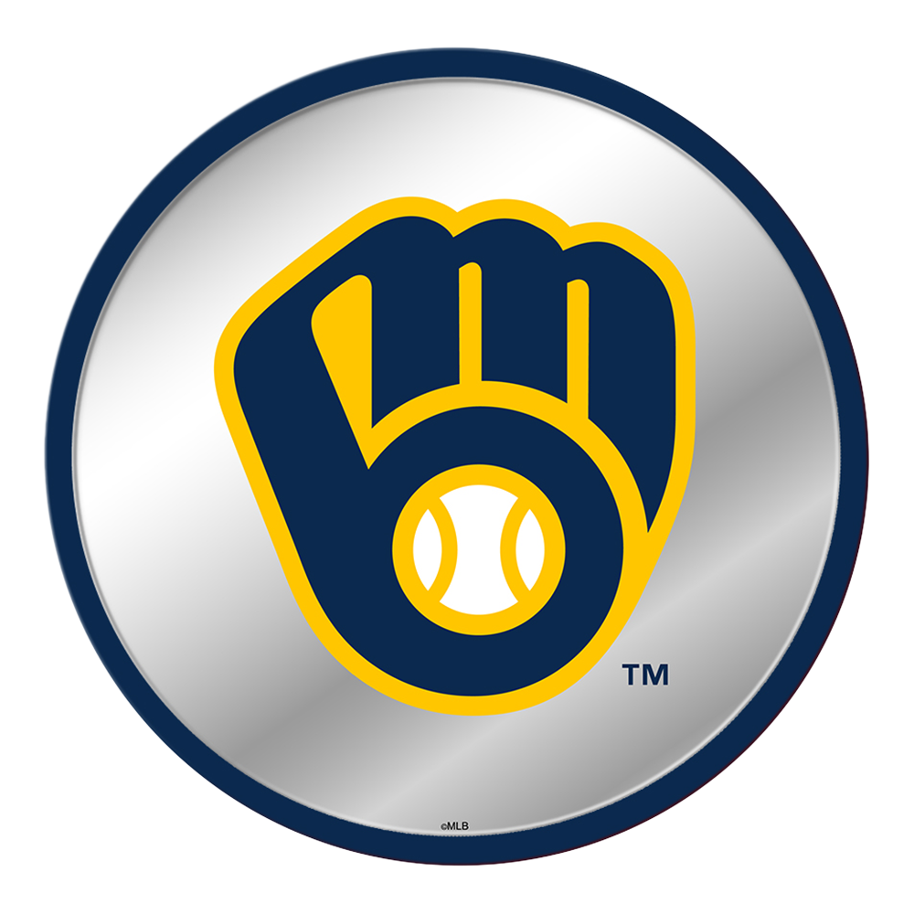 Milwaukee Brewers Logo - Modern Disc Mirrored Wall Sign  