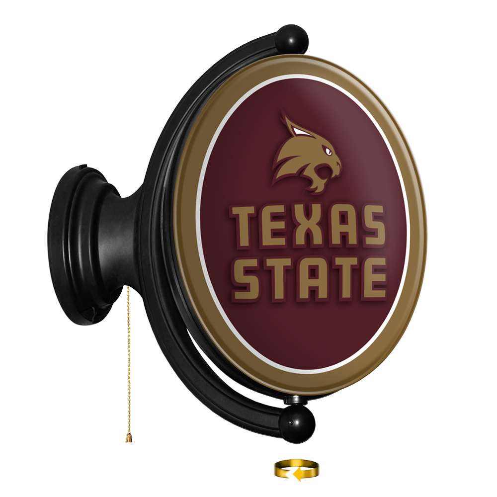Texas State Bobcats Original Oval Rotating Lighted Wall Sign