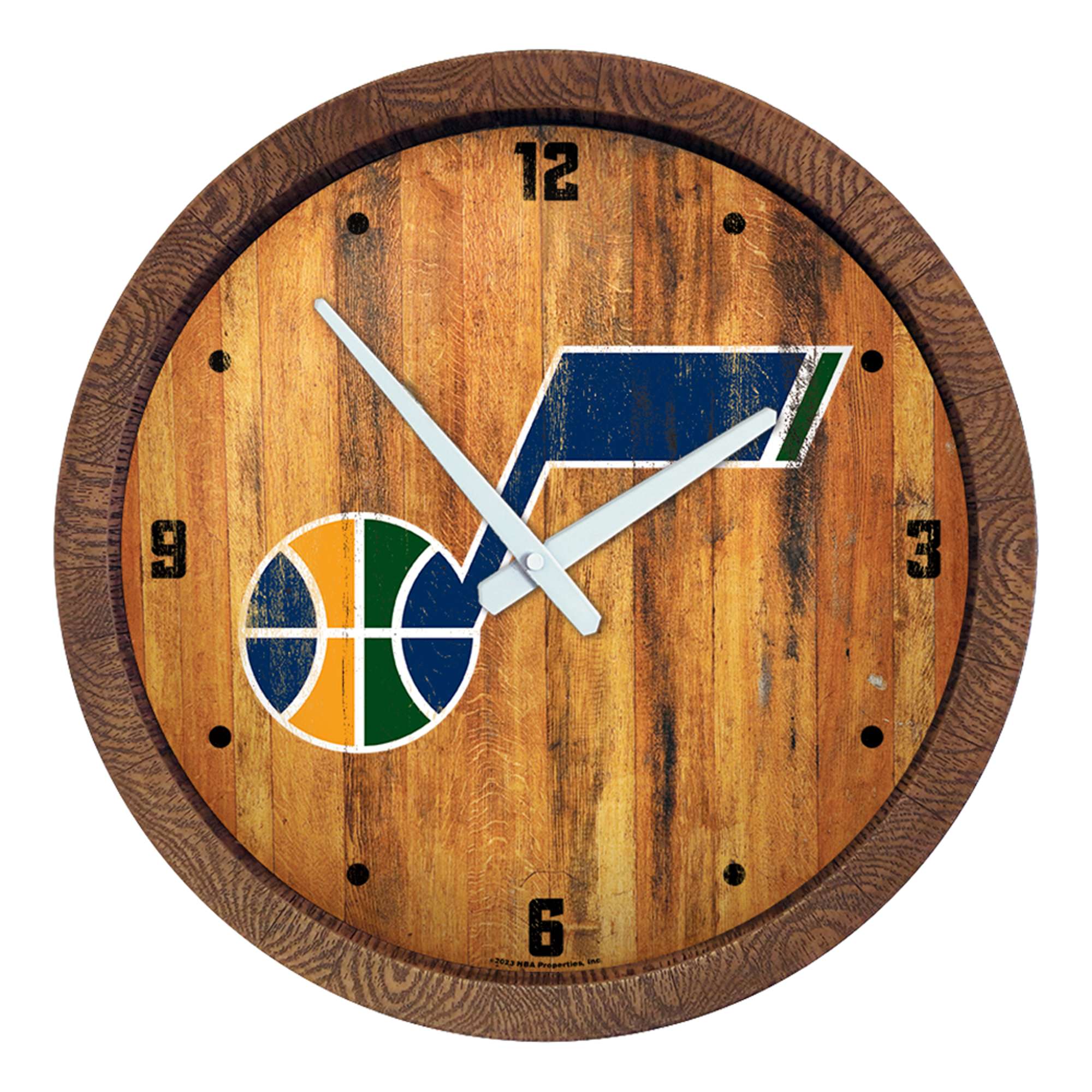 Utah Jazz: "Faux" Barrel Top Clock  