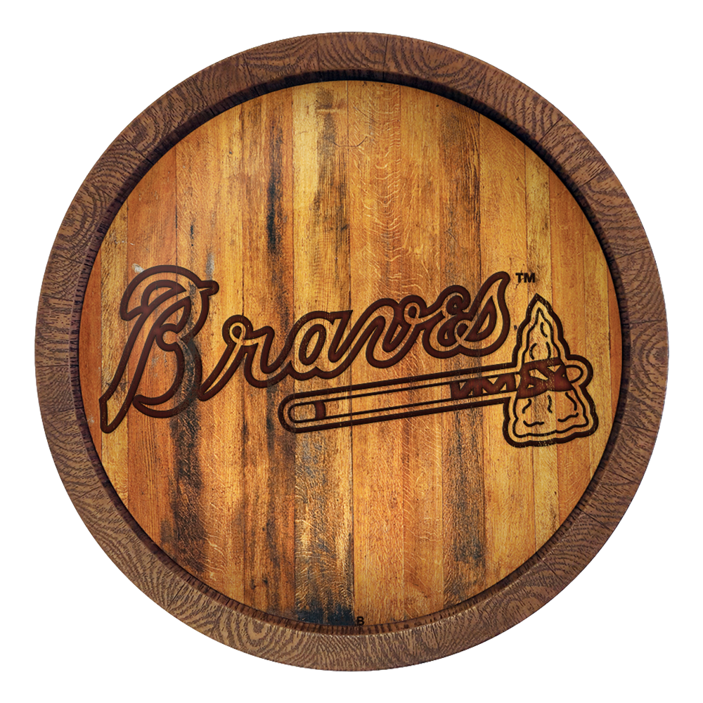 Atlanta Braves Branded "Faux" Barrel Top Sign  