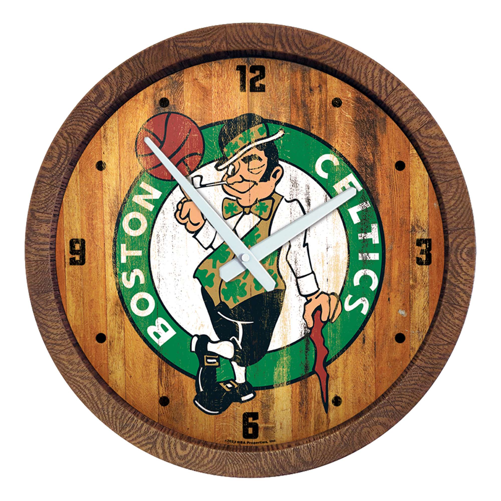 Boston Celtics: "Faux" Barrel Top Clock    