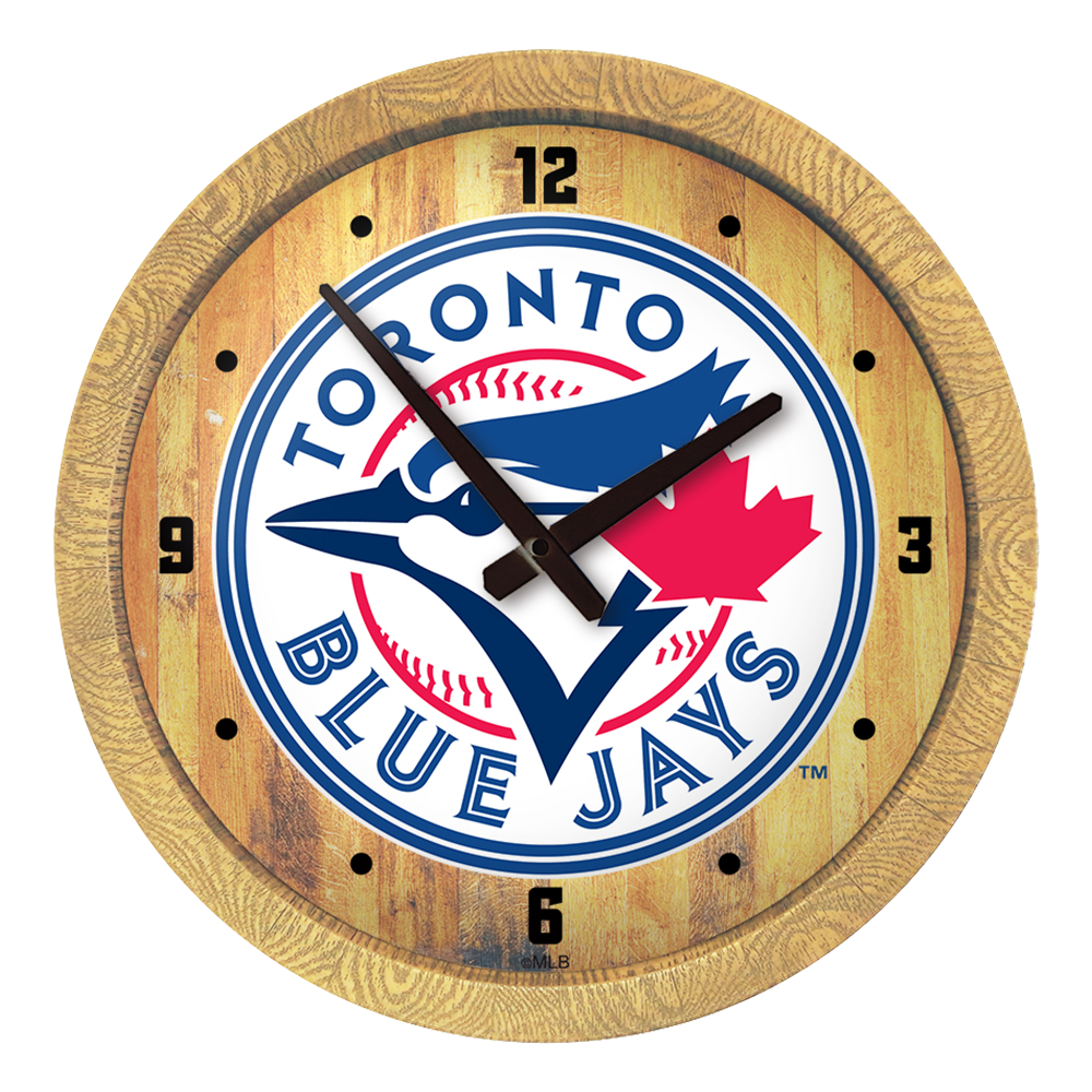 Toronto Blue Jays "Faux" Barrel Top Clock  