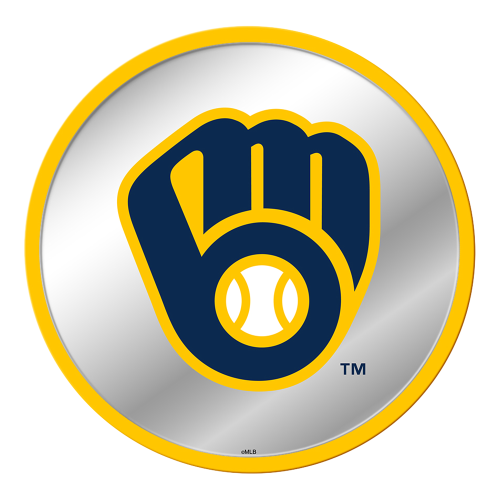 Milwaukee Brewers Logo - Modern Disc Mirrored Wall Sign  