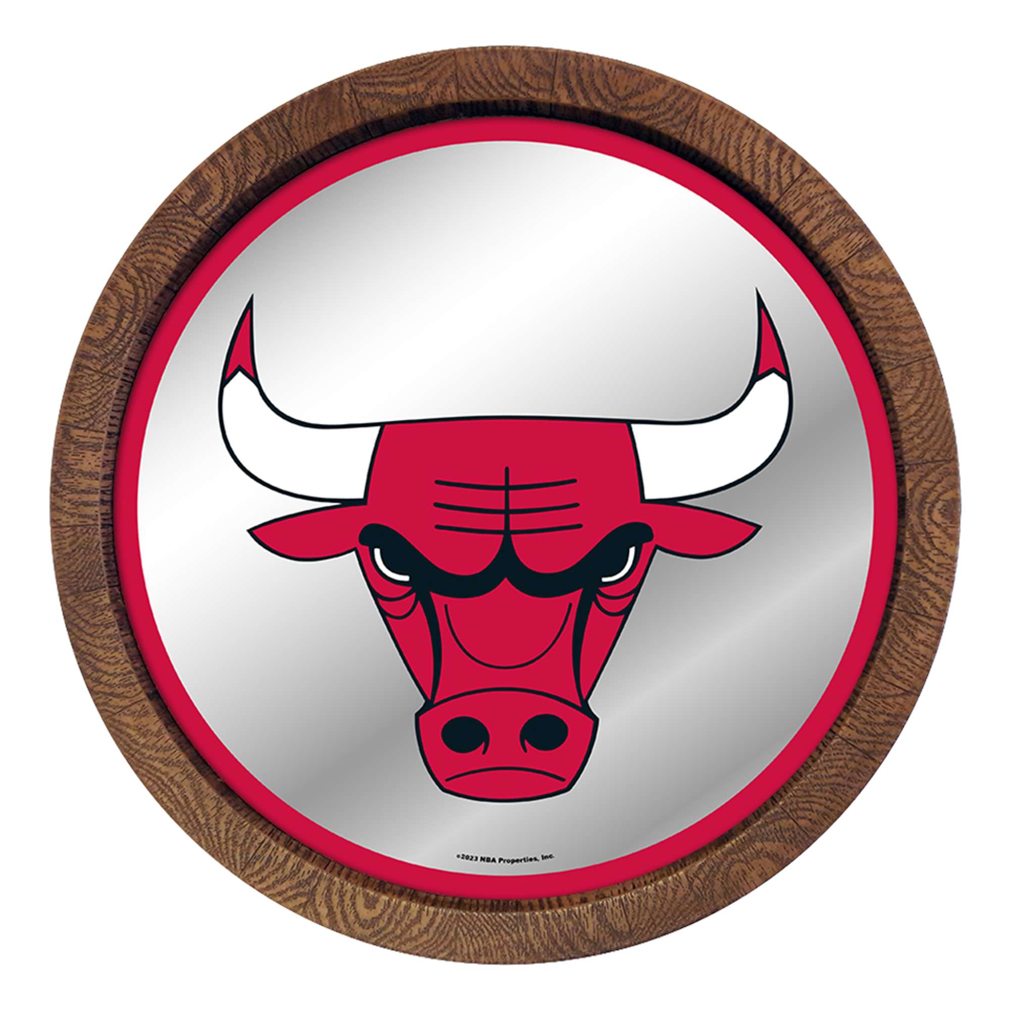 Chicago Bulls: "Faux" Barrel Top Mirrored Wall Sign    