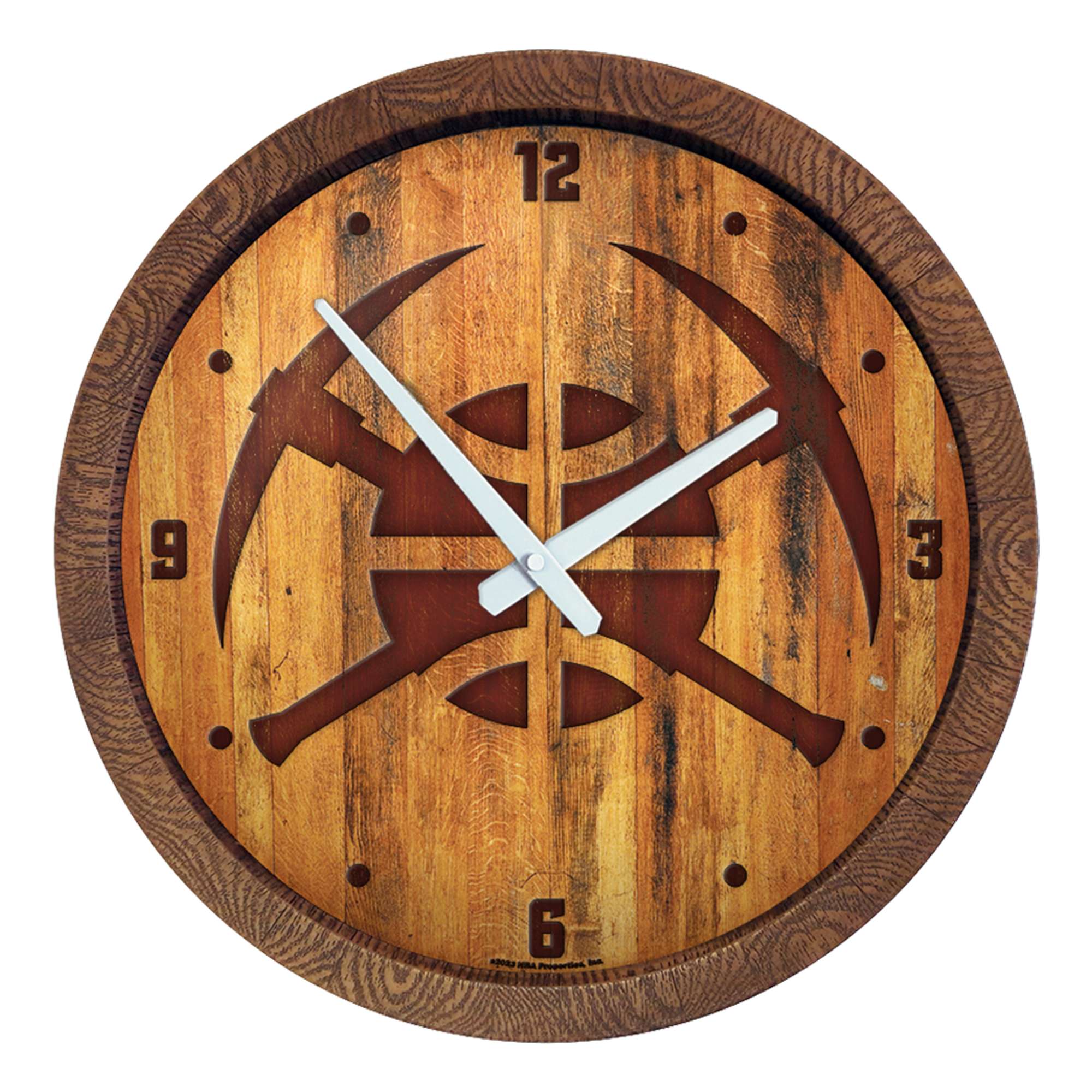 Denver Nuggets: Logo - "Faux" Barrel Top Clock    