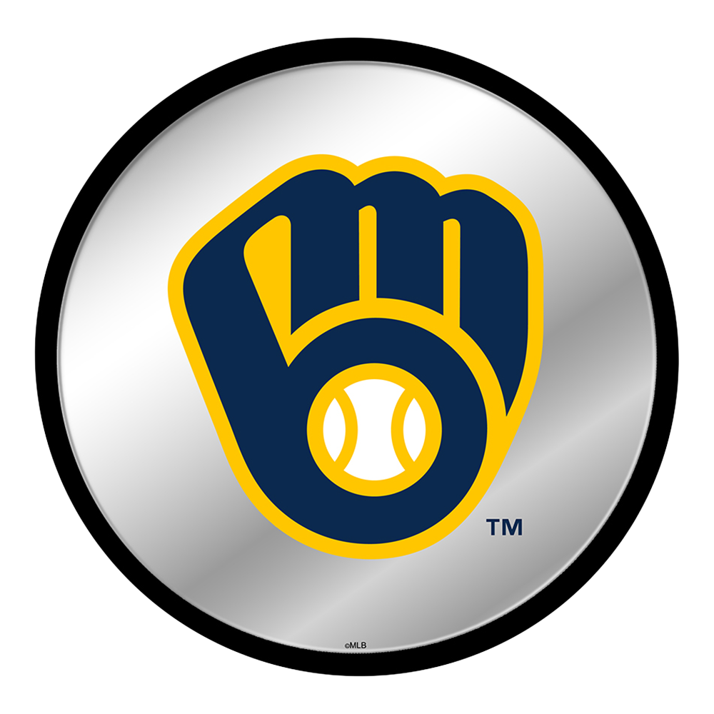 Milwaukee Brewers Logo - Modern Disc Mirrored Wall Sign  