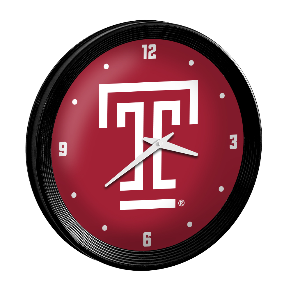 Temple Owls Ribbed Frame Wall Clock