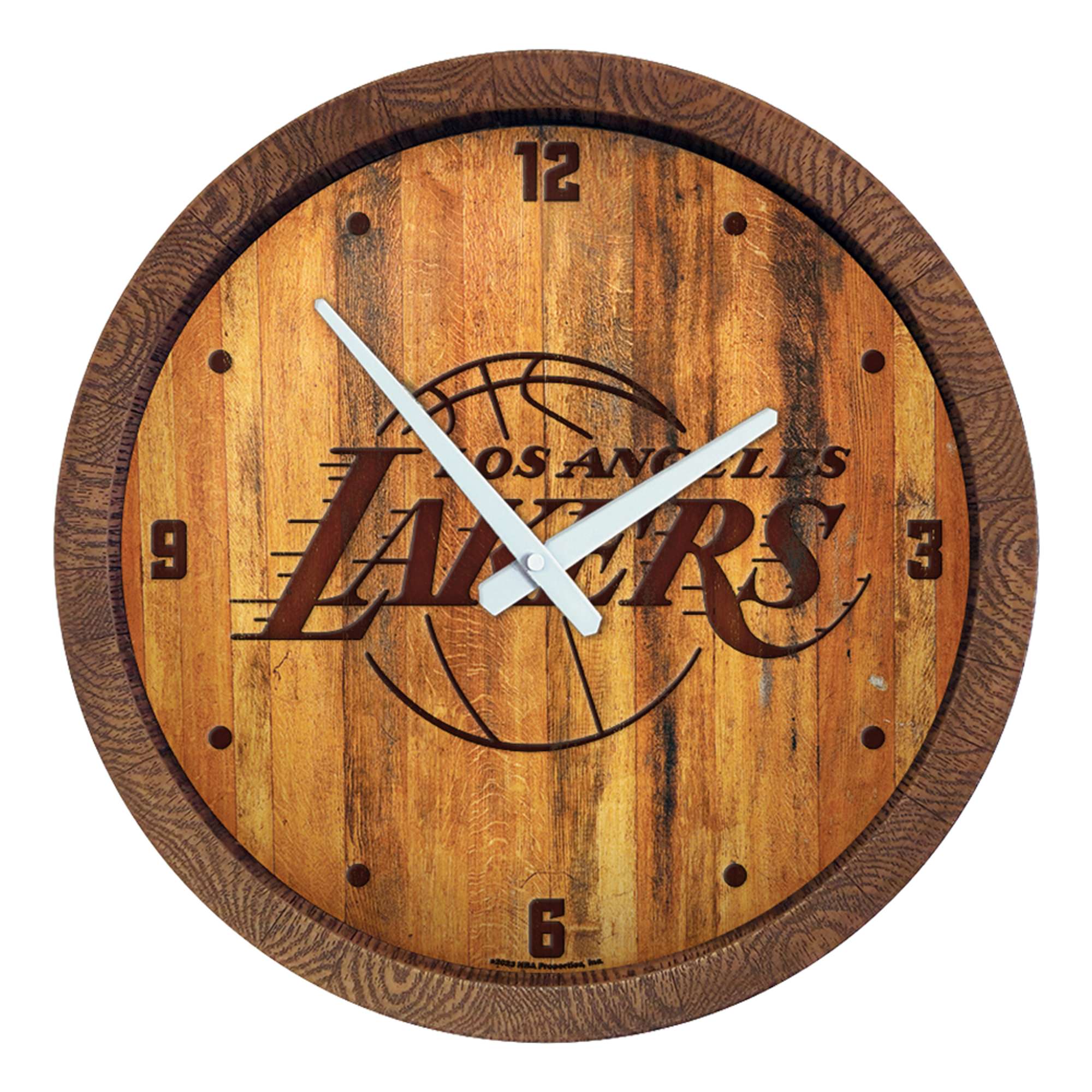 Los Angeles Lakers: "Faux" Barrel Top Clock    