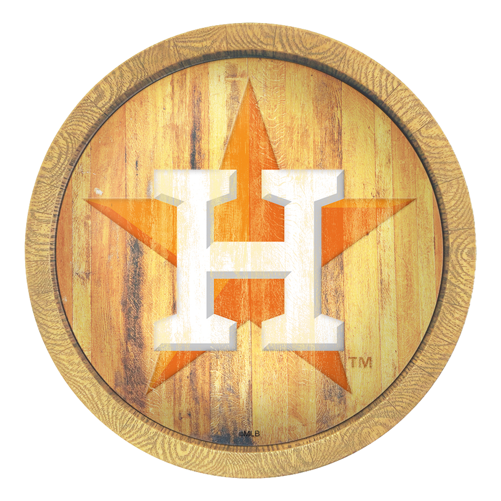 Houston Astros Logo - Weathered "Faux" Barrel Top Sign  
