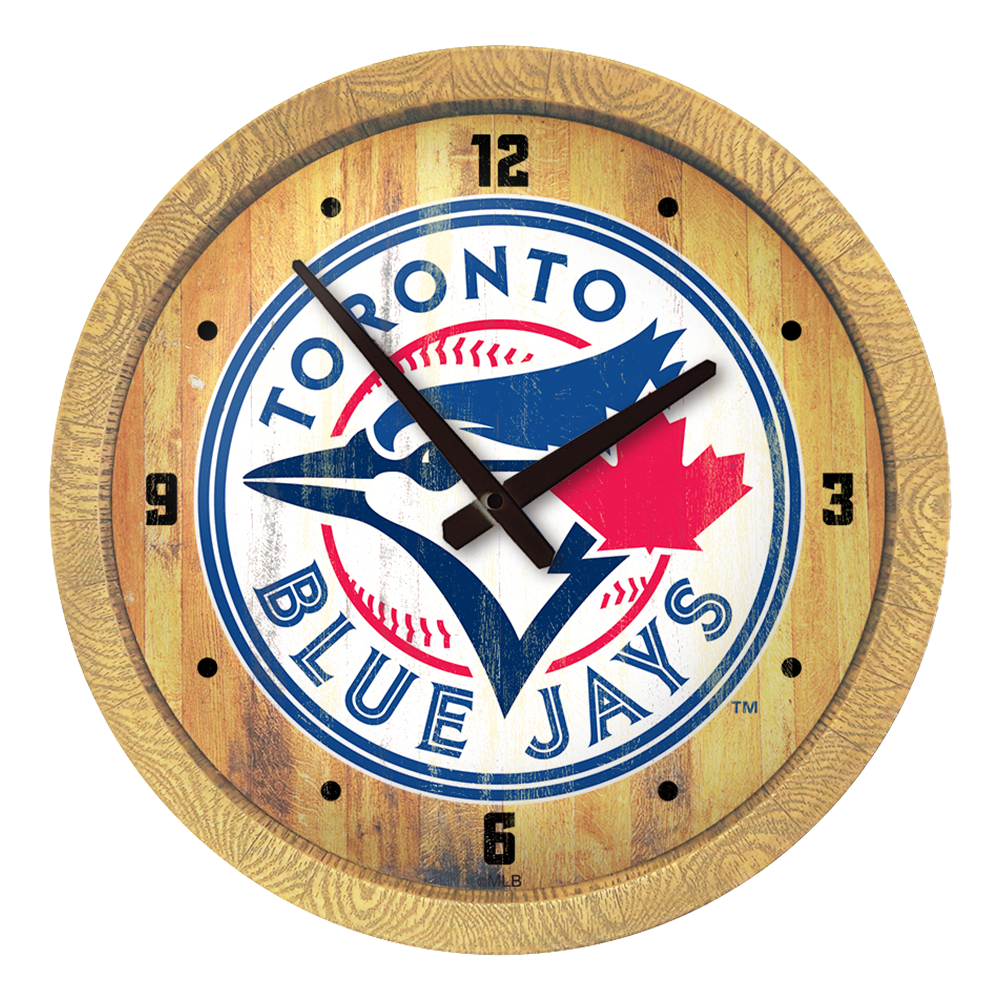 Toronto Blue Jays Weathered "Faux" Barrel Top Clock  