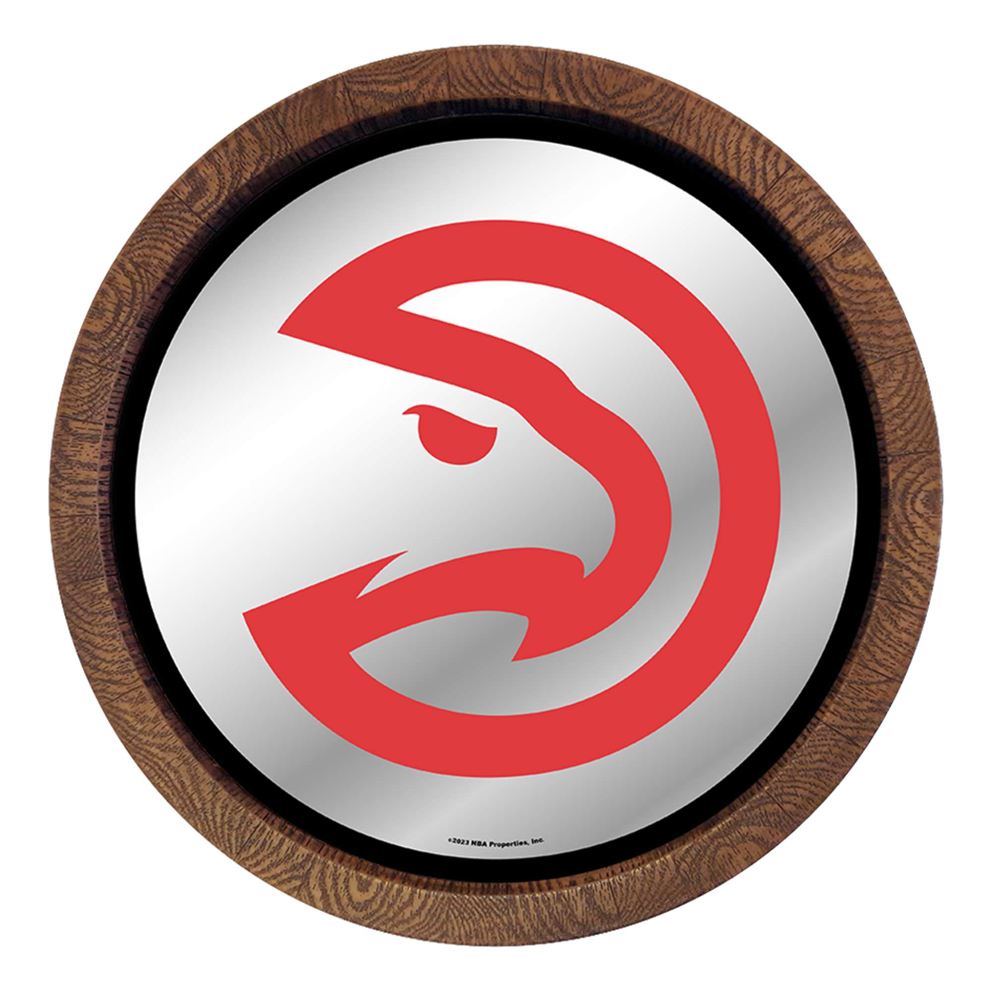 Atlanta Hawks: "Faux" Barrel Top Mirrored Wall Sign    