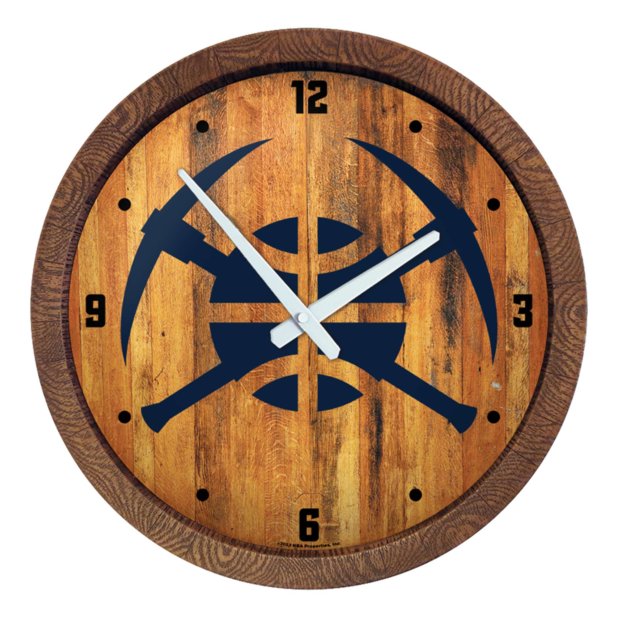 Denver Nuggets: Logo - "Faux" Barrel Top Clock    