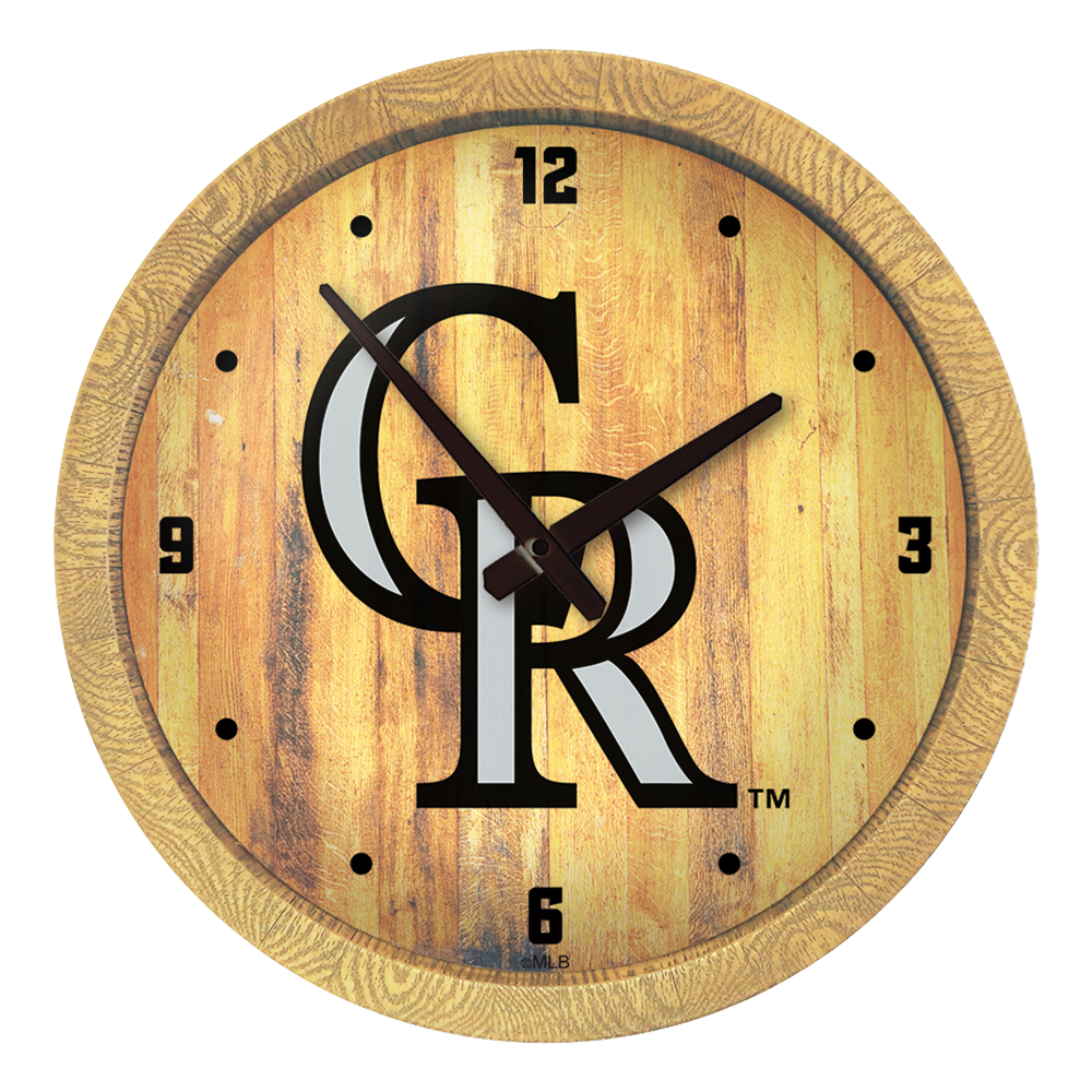 Colorado Rockies "Faux" Barrel Top Clock  