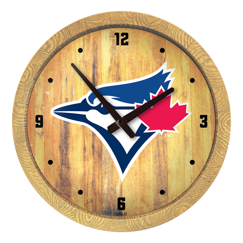 Toronto Blue Jays Logo - "Faux" Barrel Top Clock  