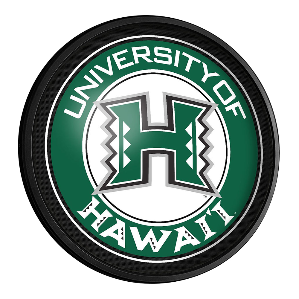 Hawaii Warriors Round Slimline Lighted Wall Sign