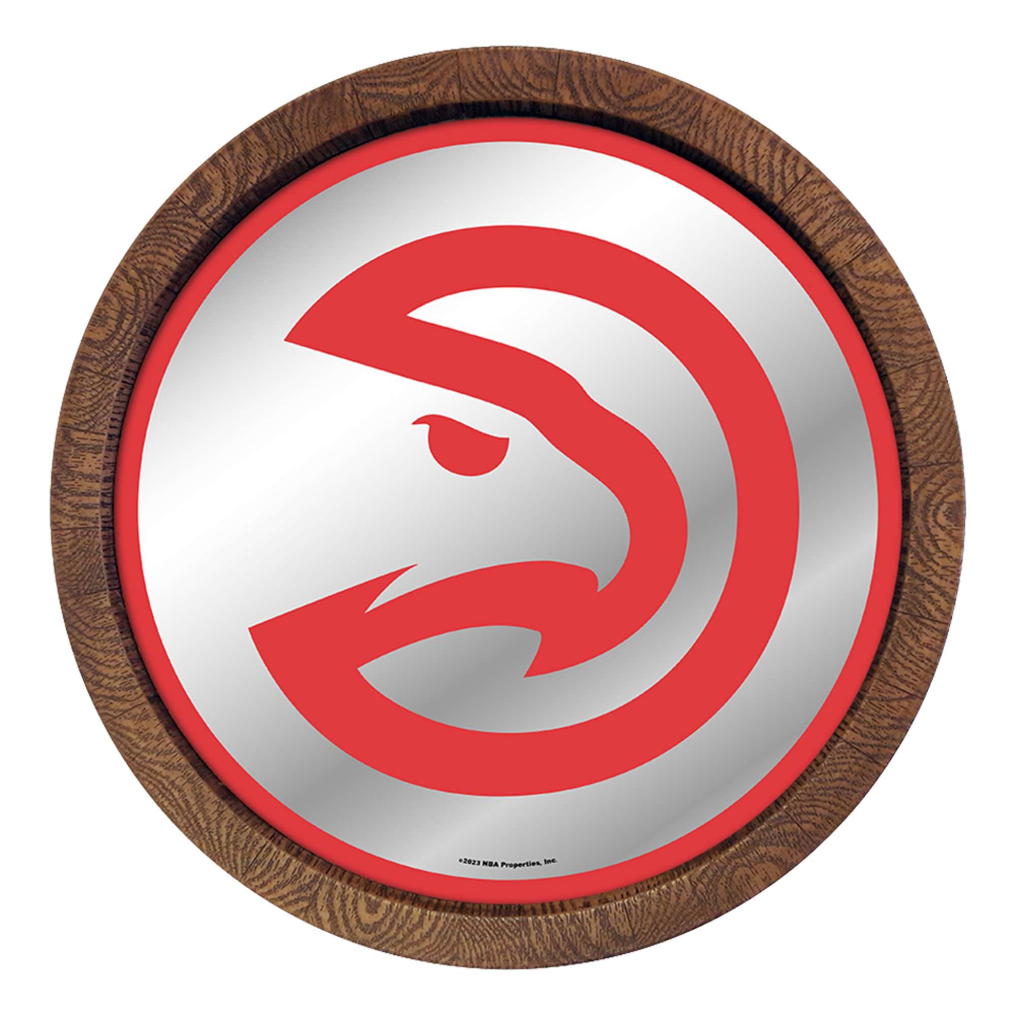 Atlanta Hawks: "Faux" Barrel Top Mirrored Wall Sign    