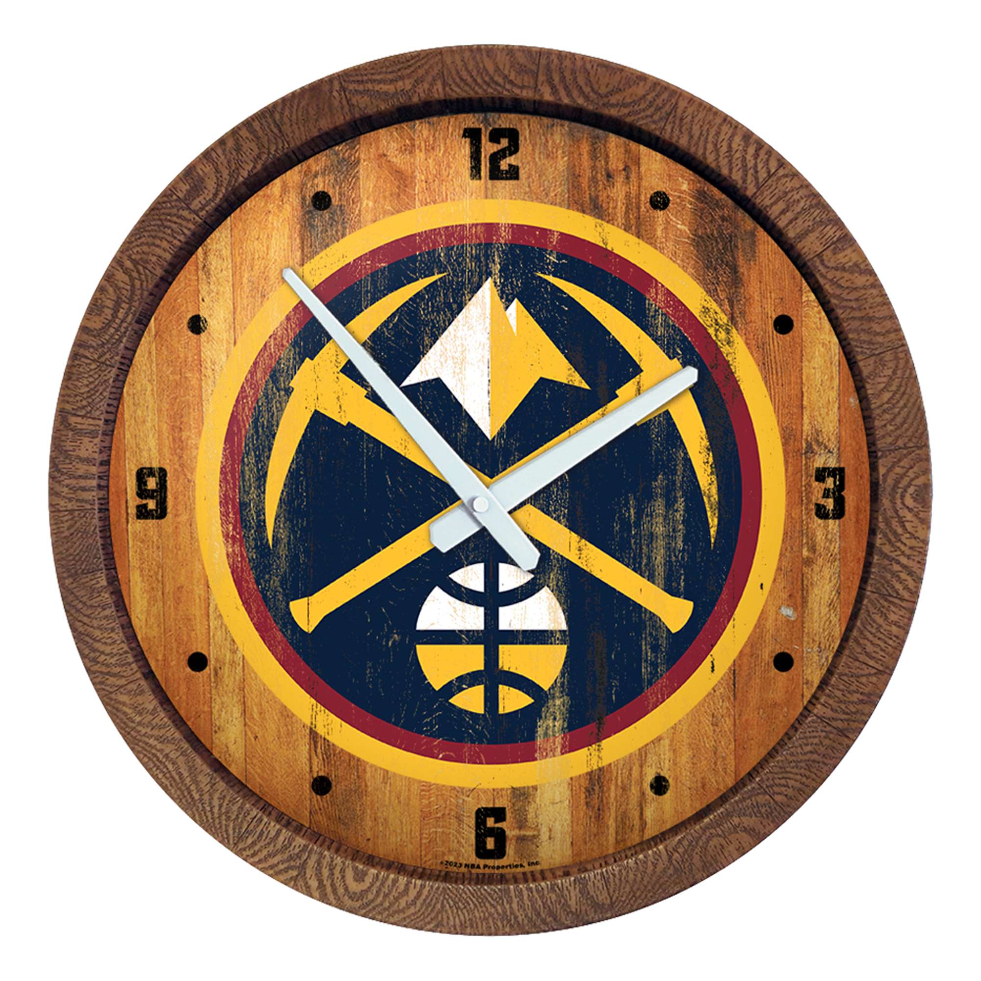Denver Nuggets: "Faux" Barrel Top Clock    