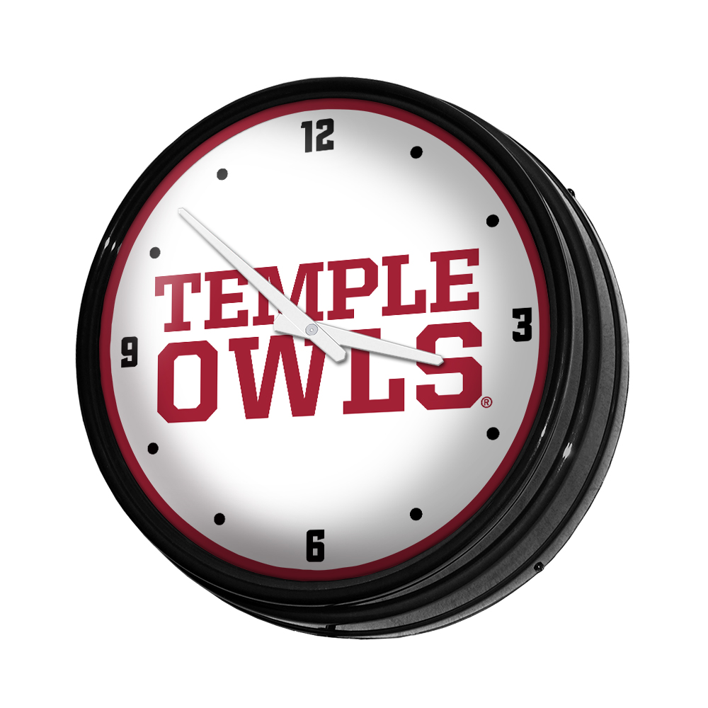 Temple Owls Retro Lighted Wall Clock