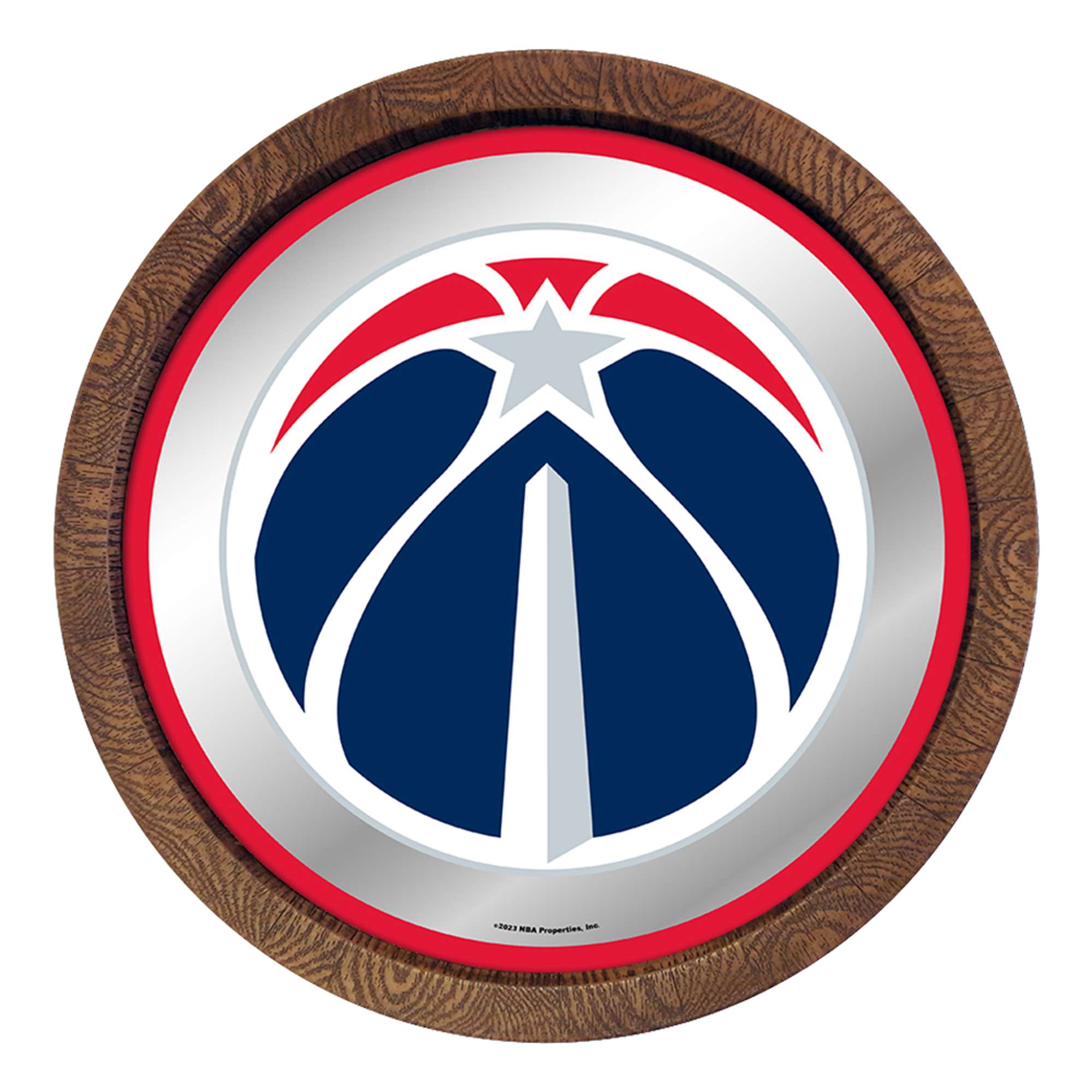 Washington Wizards: "Faux" Barrel Top Mirrored Wall Sign  