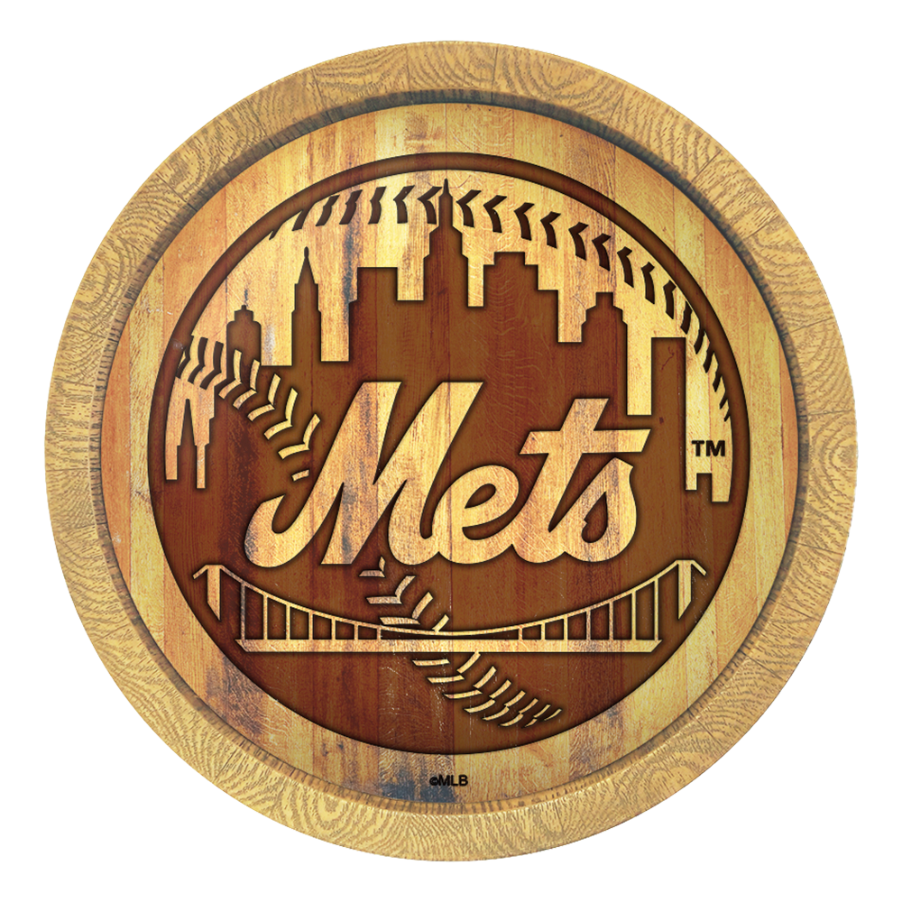 New York Mets Branded "Faux" Barrel Top Sign  