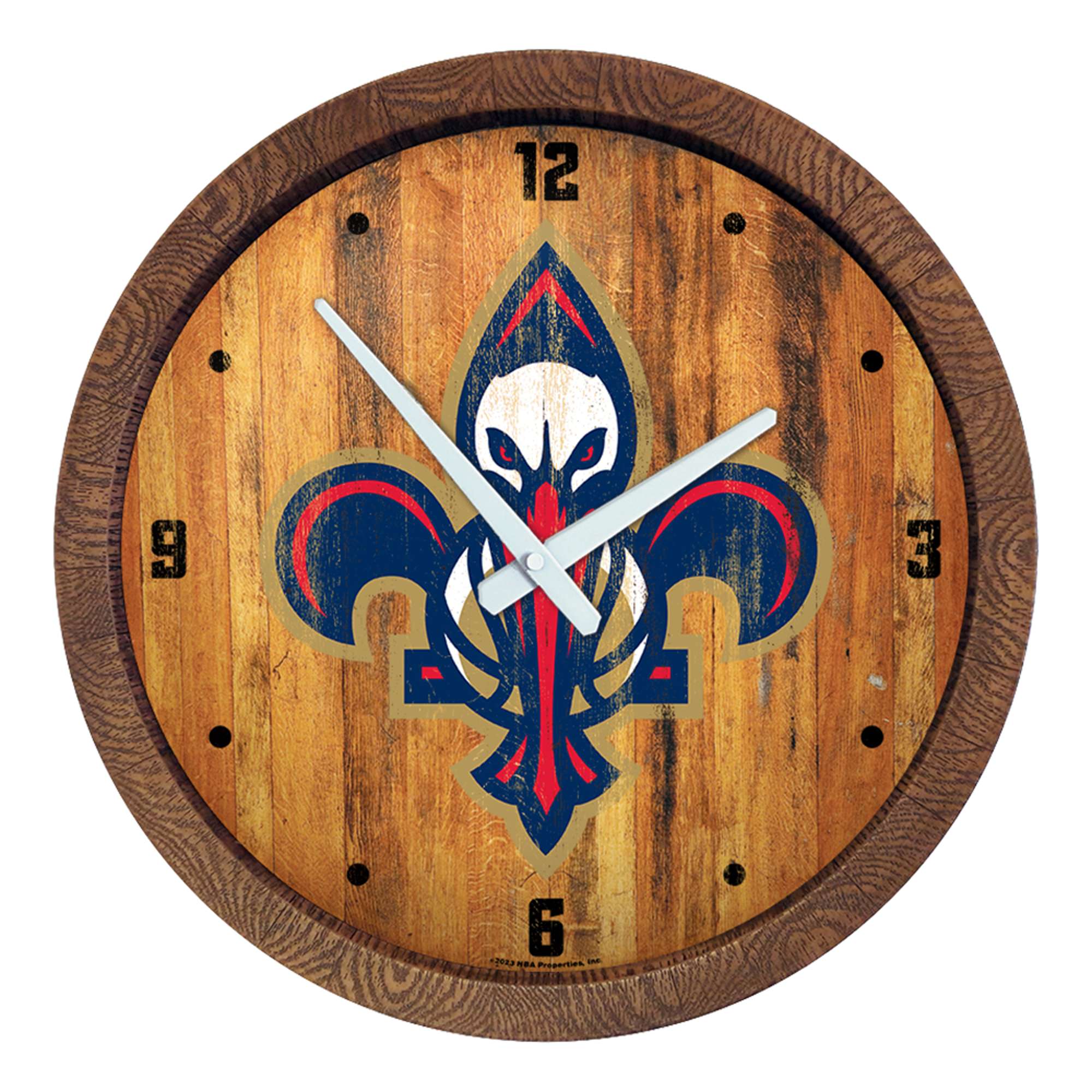 New Orleans Pelicans: Logo - "Faux" Barrel Top Clock    