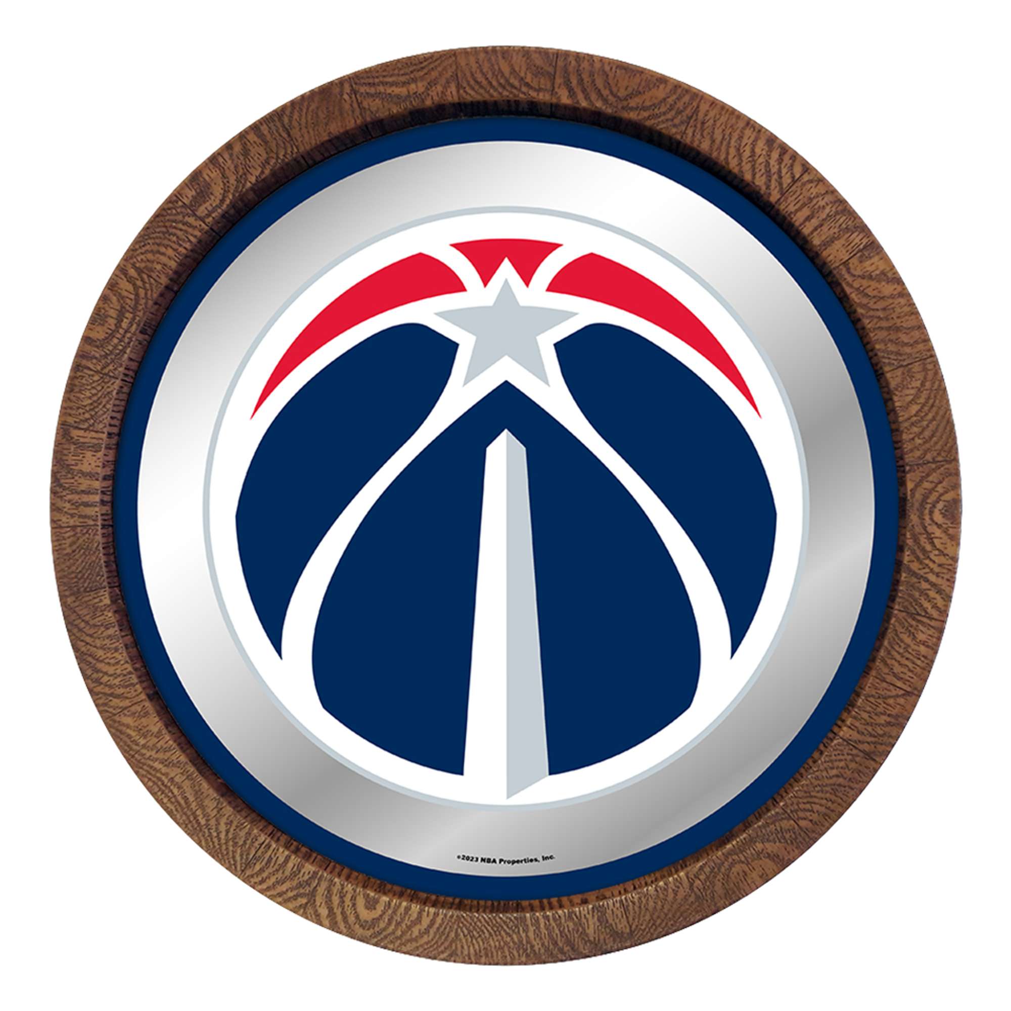 Washington Wizards: "Faux" Barrel Top Mirrored Wall Sign  
