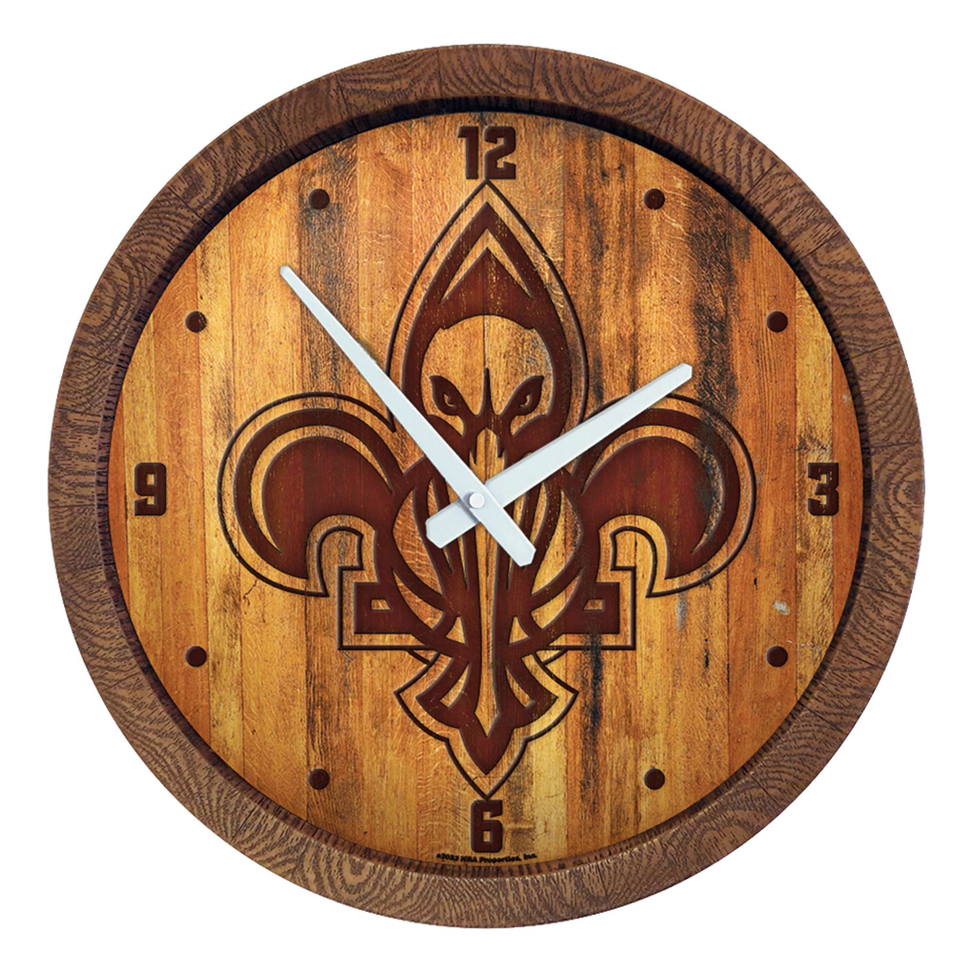 New Orleans Pelicans: Logo - "Faux" Barrel Top Clock    
