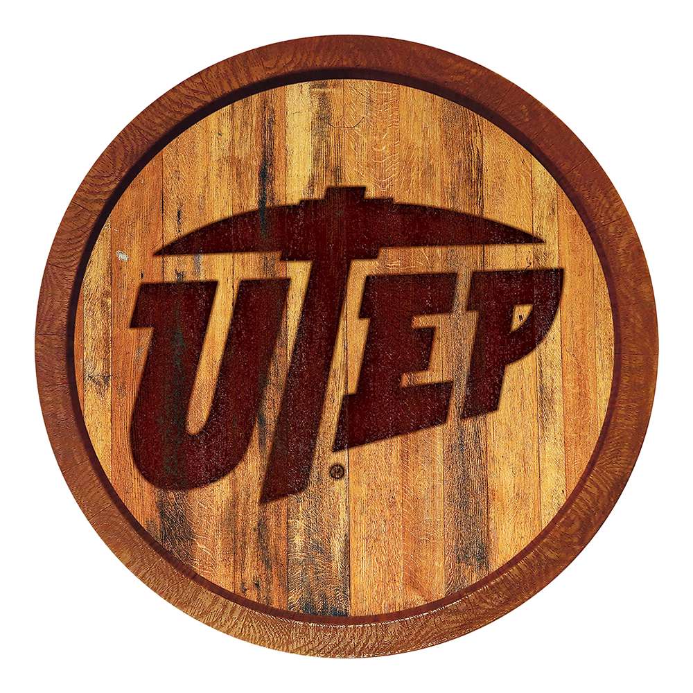 UTEP Miners Branded "Faux" Barrel Top Sign  