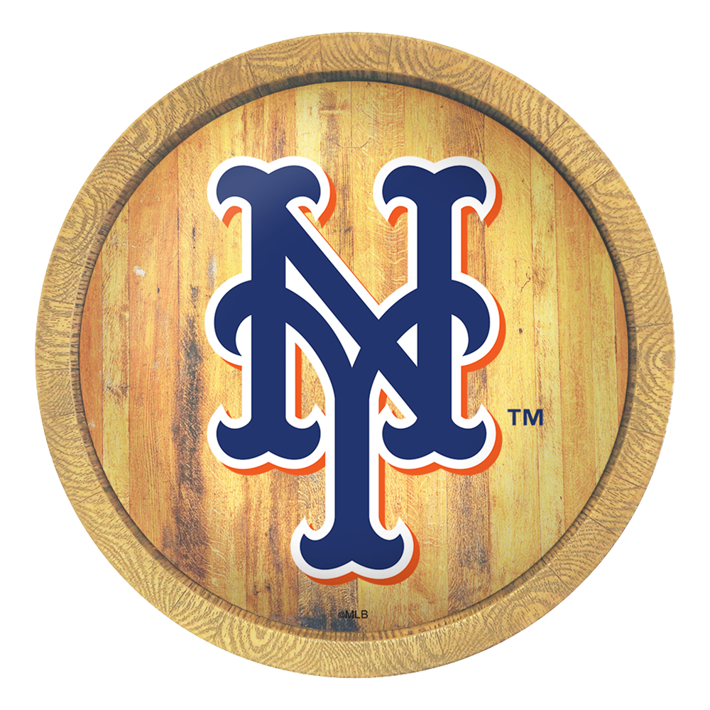 New York Mets Logo - "Faux" Barrel Top Sign  
