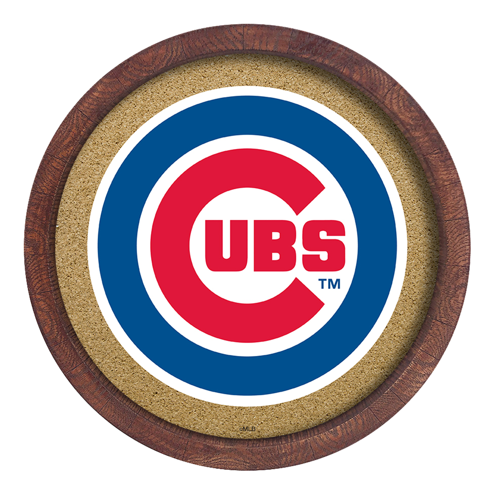 Chicago Cubs "Faux" Barrel Framed Cork Board  