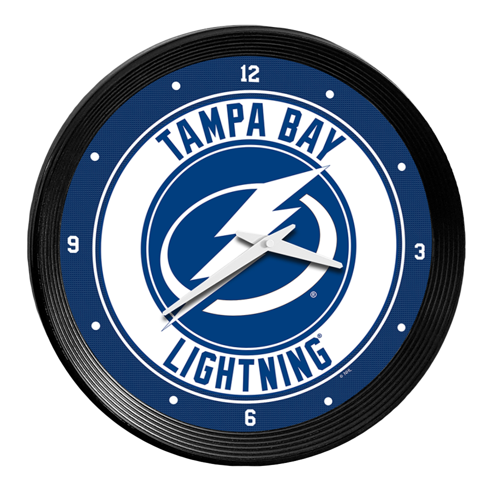 Tampa Bay Lightning Ribbed Frame Wall Clock  