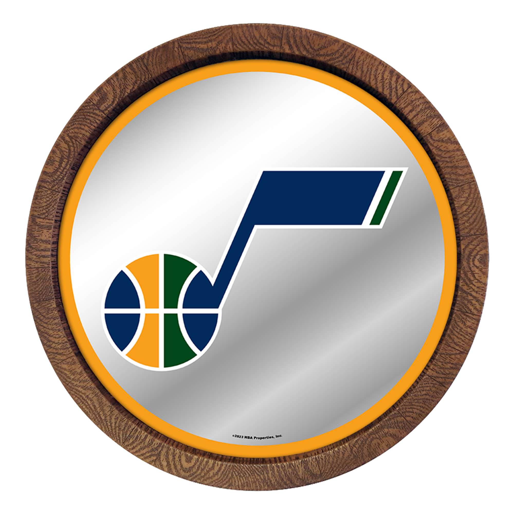 Utah Jazz: "Faux" Barrel Top Mirrored Wall Sign  