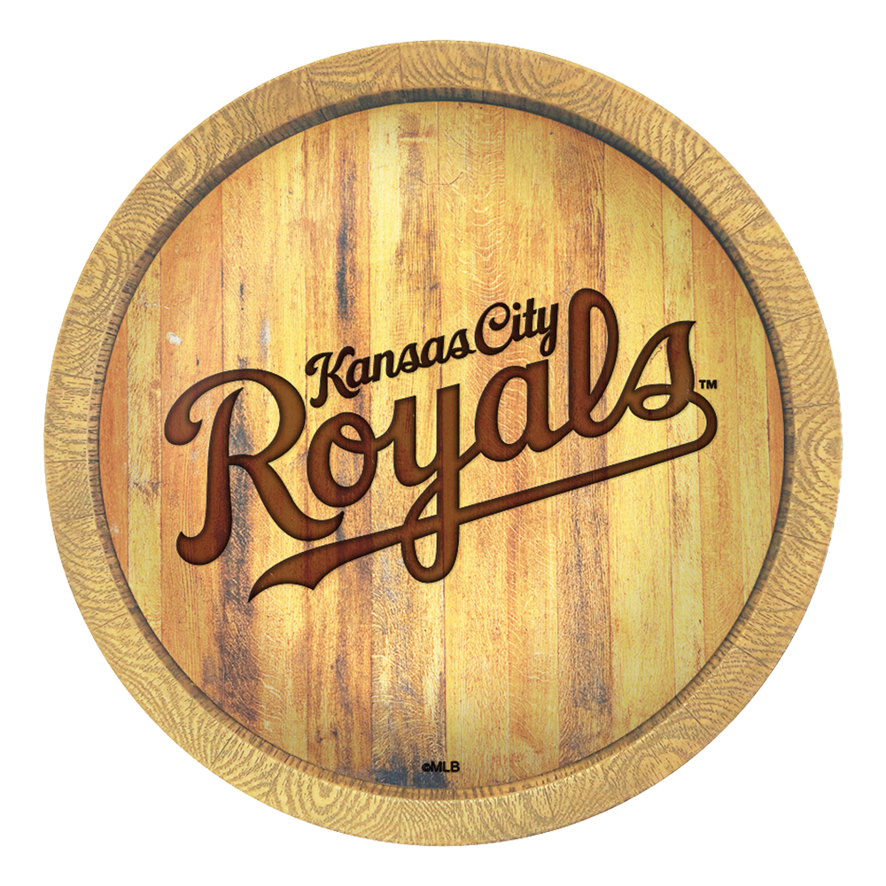 Kansas City Royals Wordmark - Branded "Faux" Barrel Top Sign  