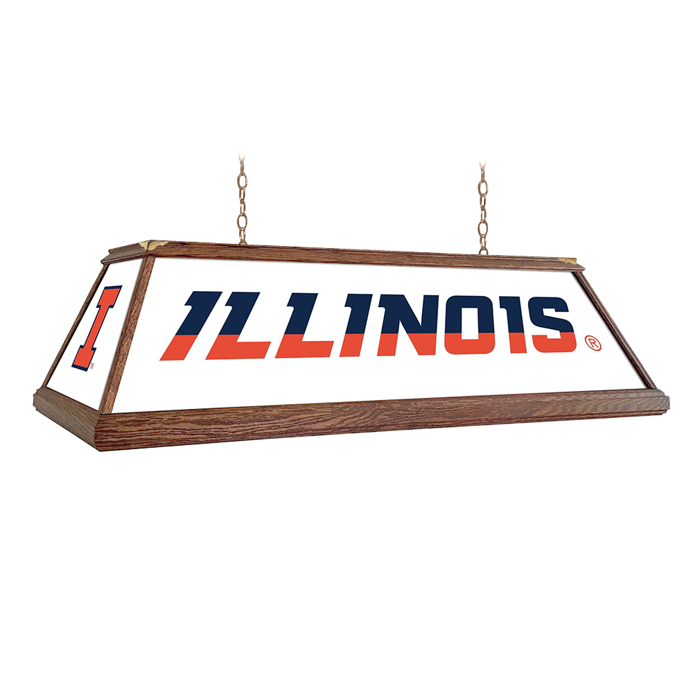 Illinois Fighting Illini Premium Wood Pool Table Light