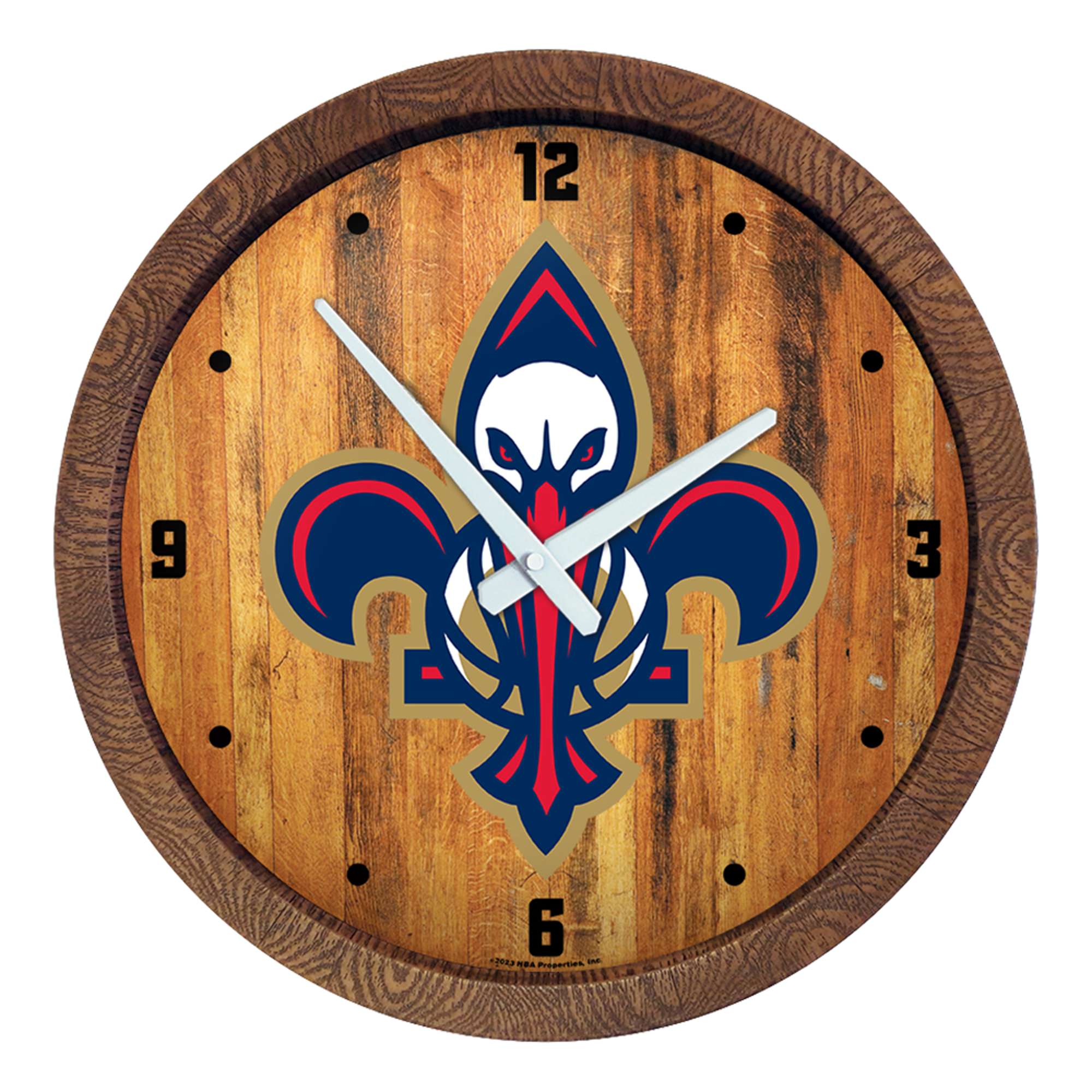 New Orleans Pelicans: Logo - "Faux" Barrel Top Clock    