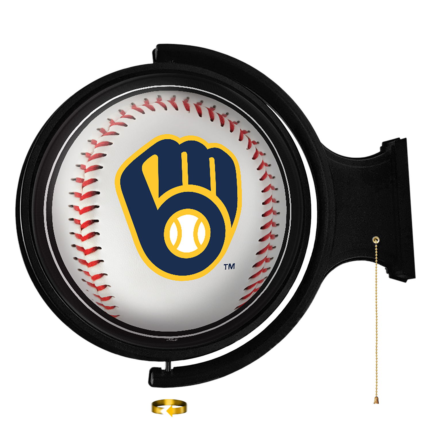 Milwaukee Brewers Baseball - Original Round Rotating Lighted Wall Sign  
