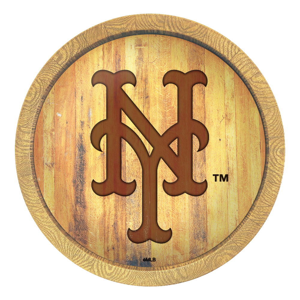 New York Mets Logo - Branded "Faux" Barrel Top Sign  