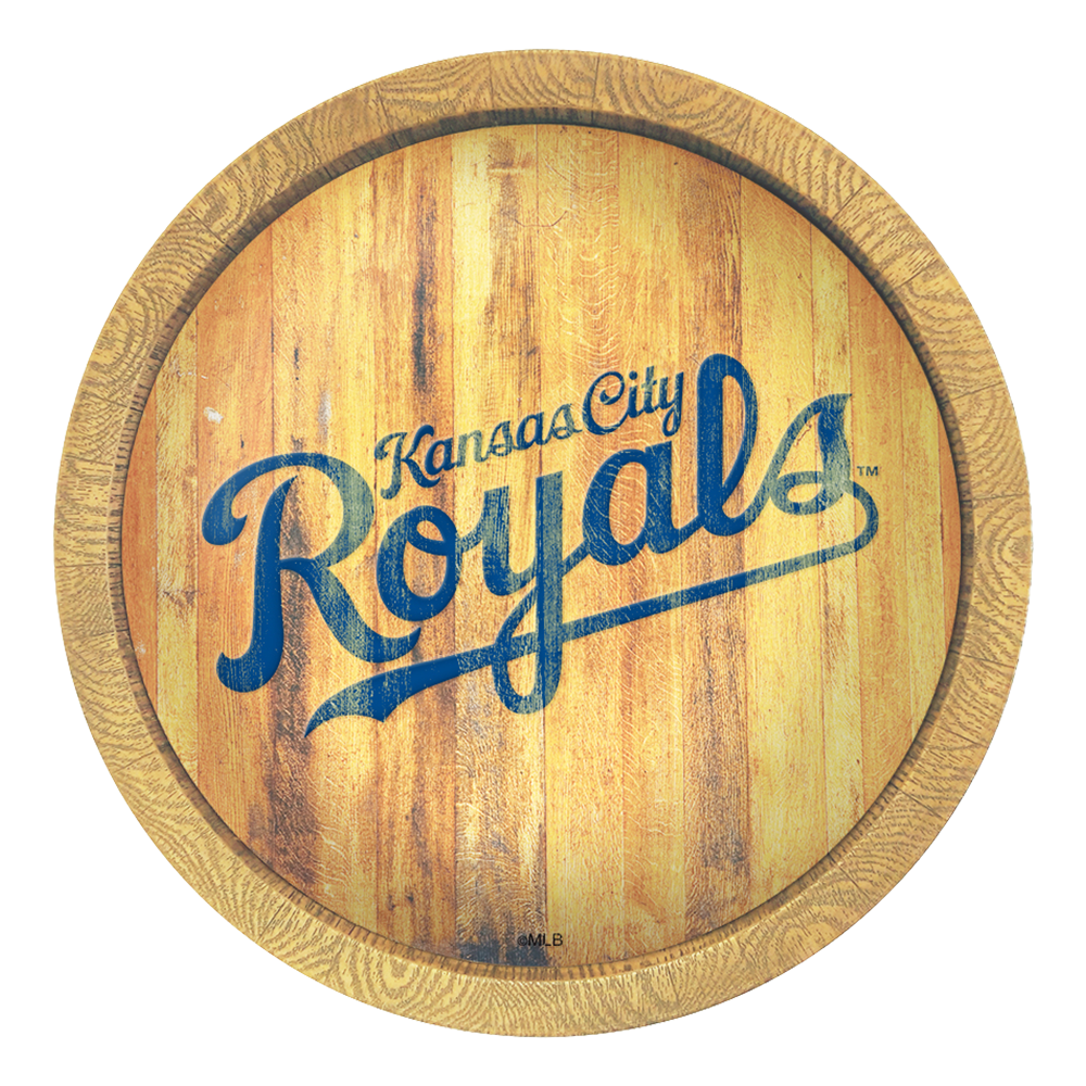 Kansas City Royals Wordmark - Weathered "Faux" Barrel Top Sign  